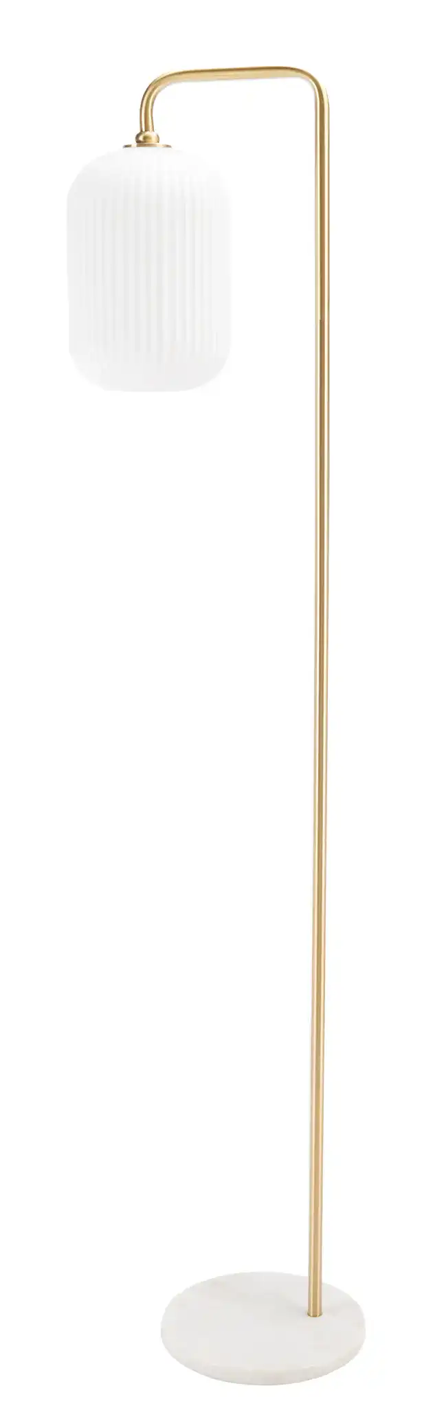 Santina Floor Lamp in Gold / White Marble, detail view