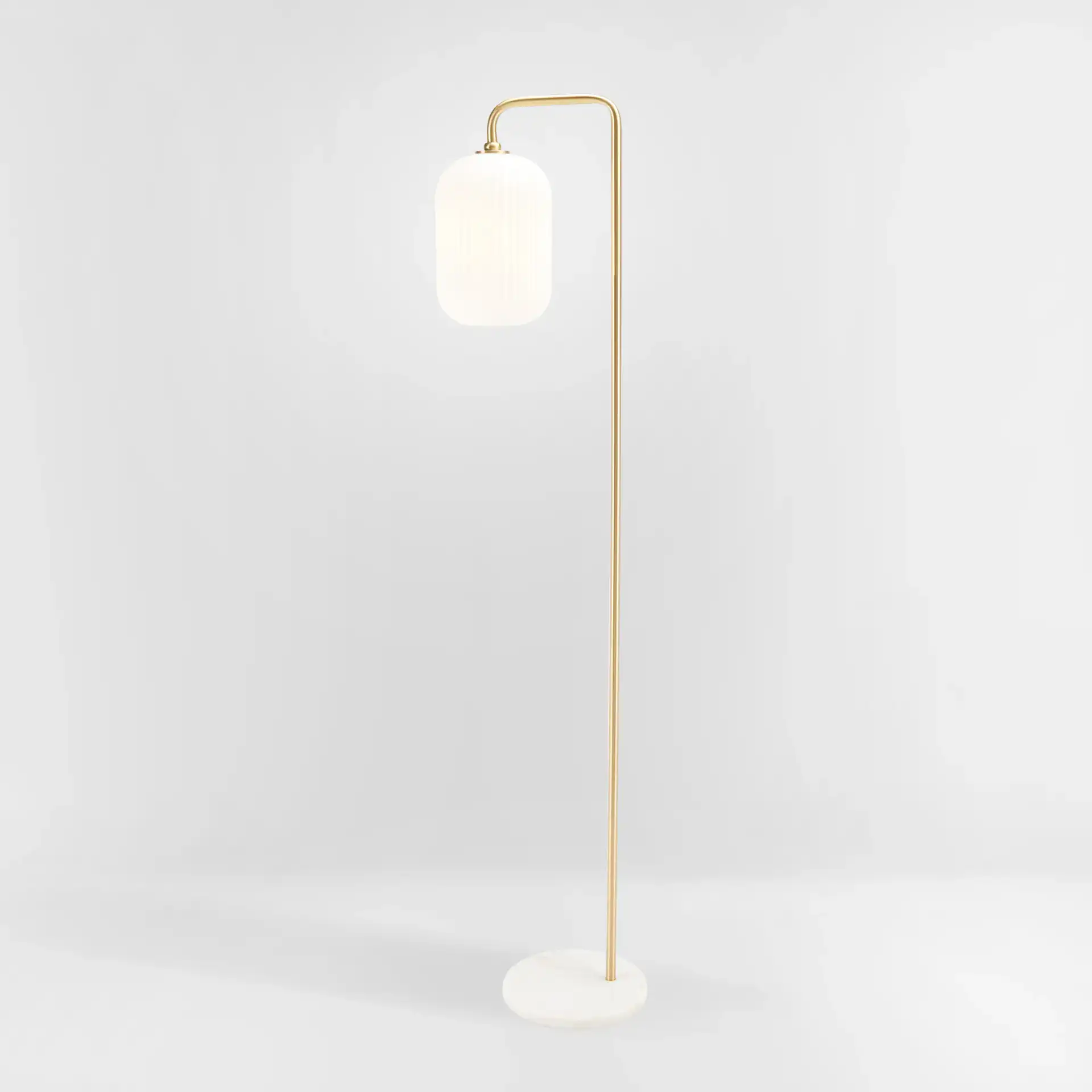 Santina Floor Lamp in Gold / White Marble, detail view