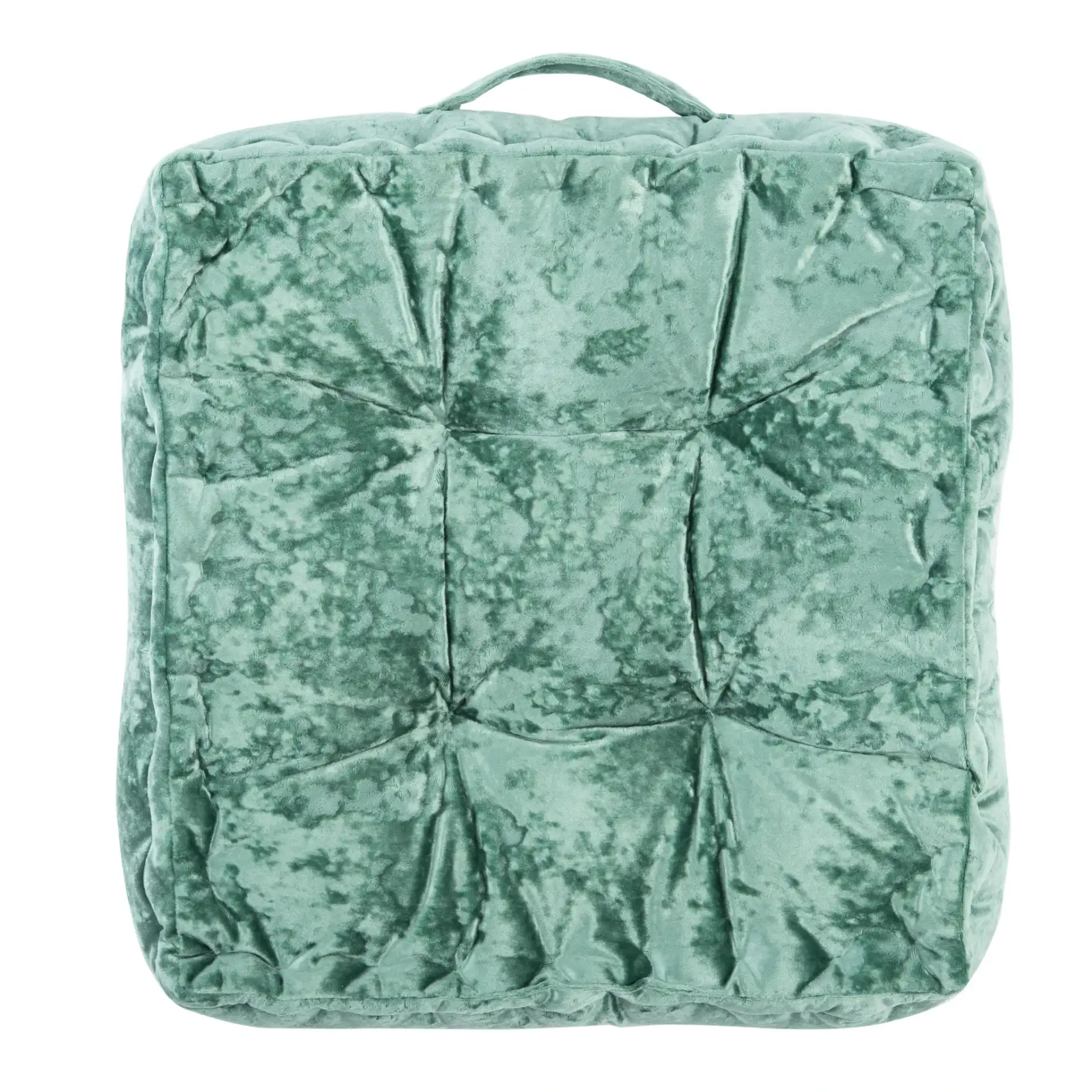 Peony Floor Pillow in White, detail view