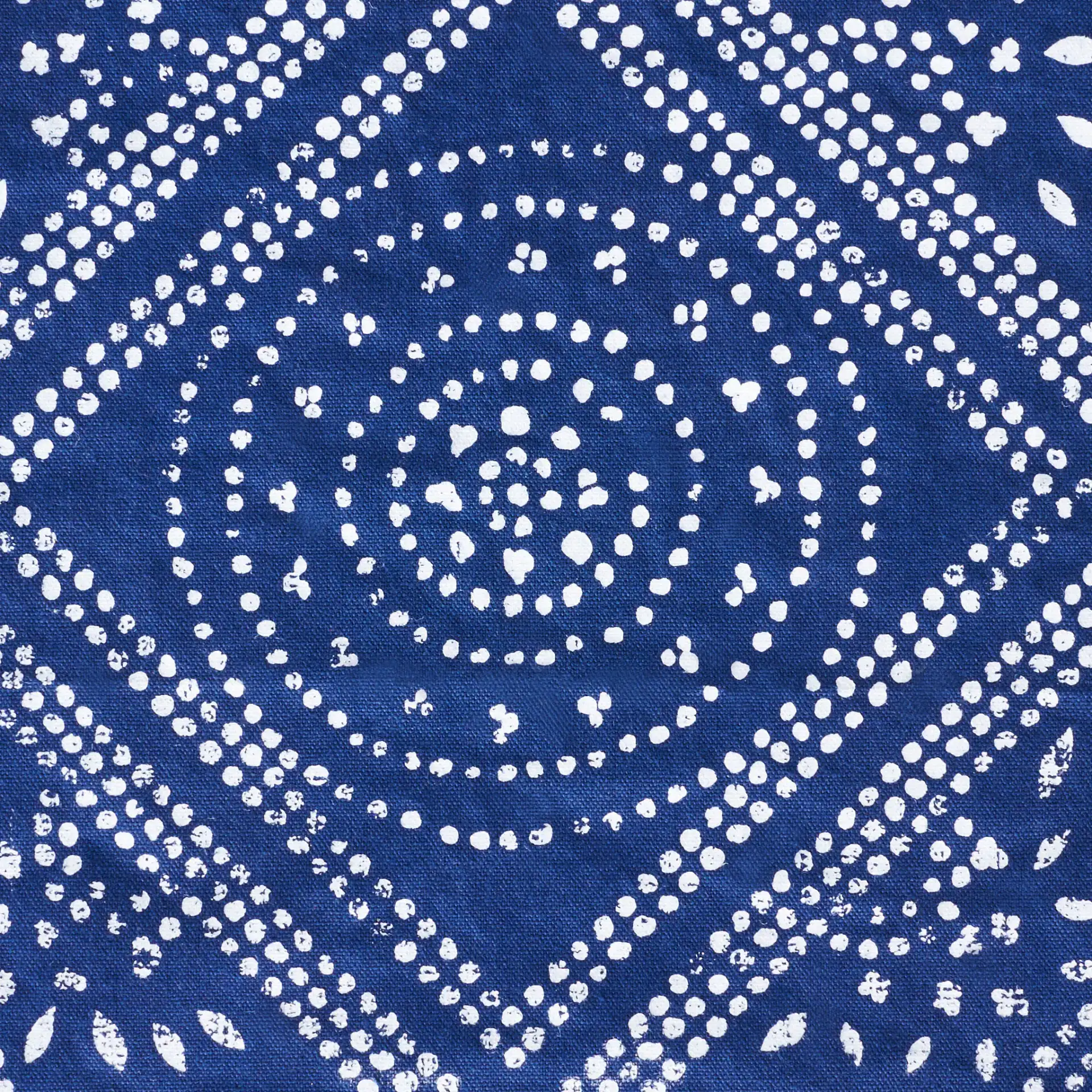 Valenti Square Floor Pillow in Navy Blue / White, detail view