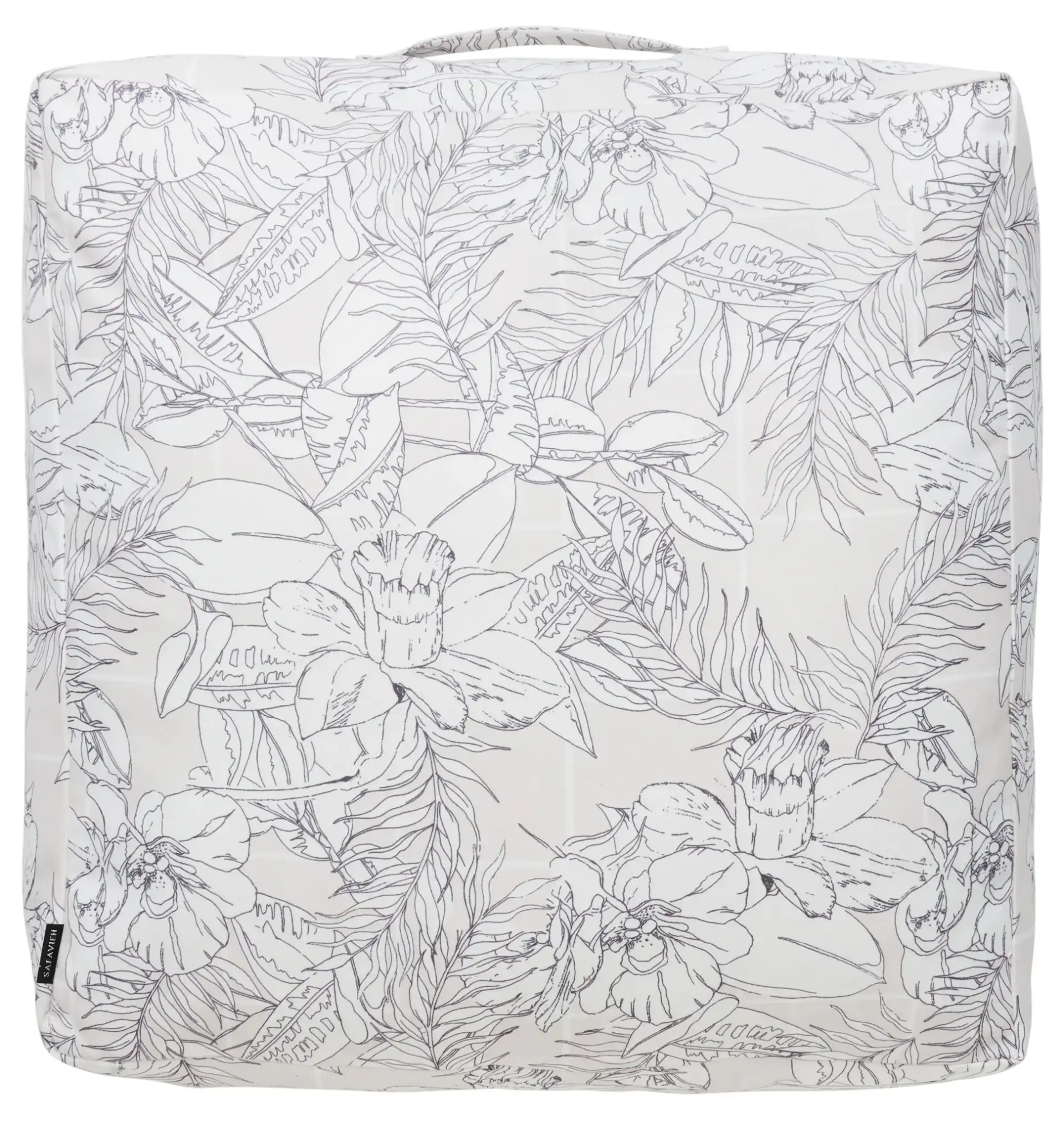 Matlea Floor Pillow in Beige / Gray, detail view
