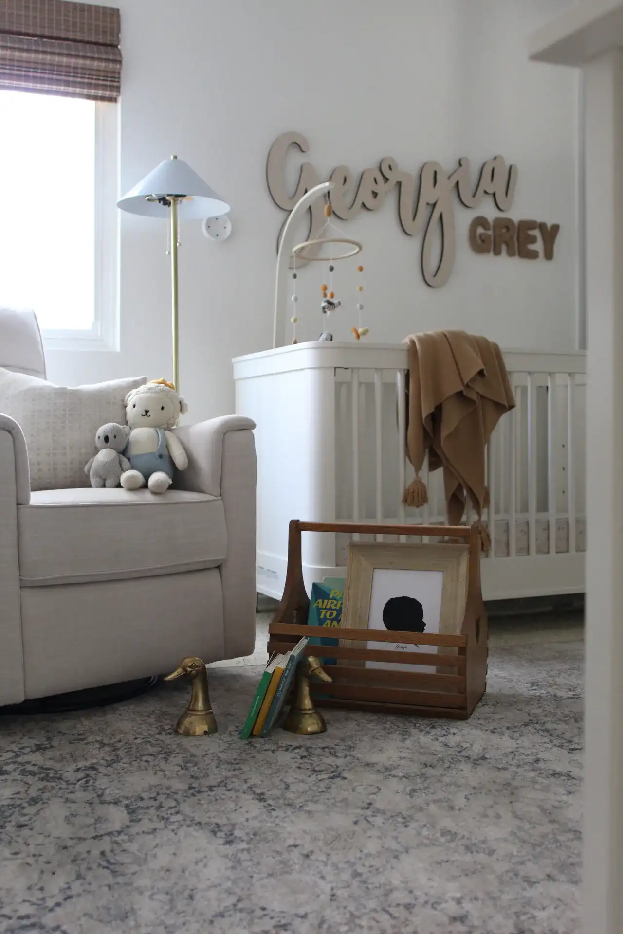 Prisma Three-Piece Floor And Table Lamp Set in Brass Gold in a styled room