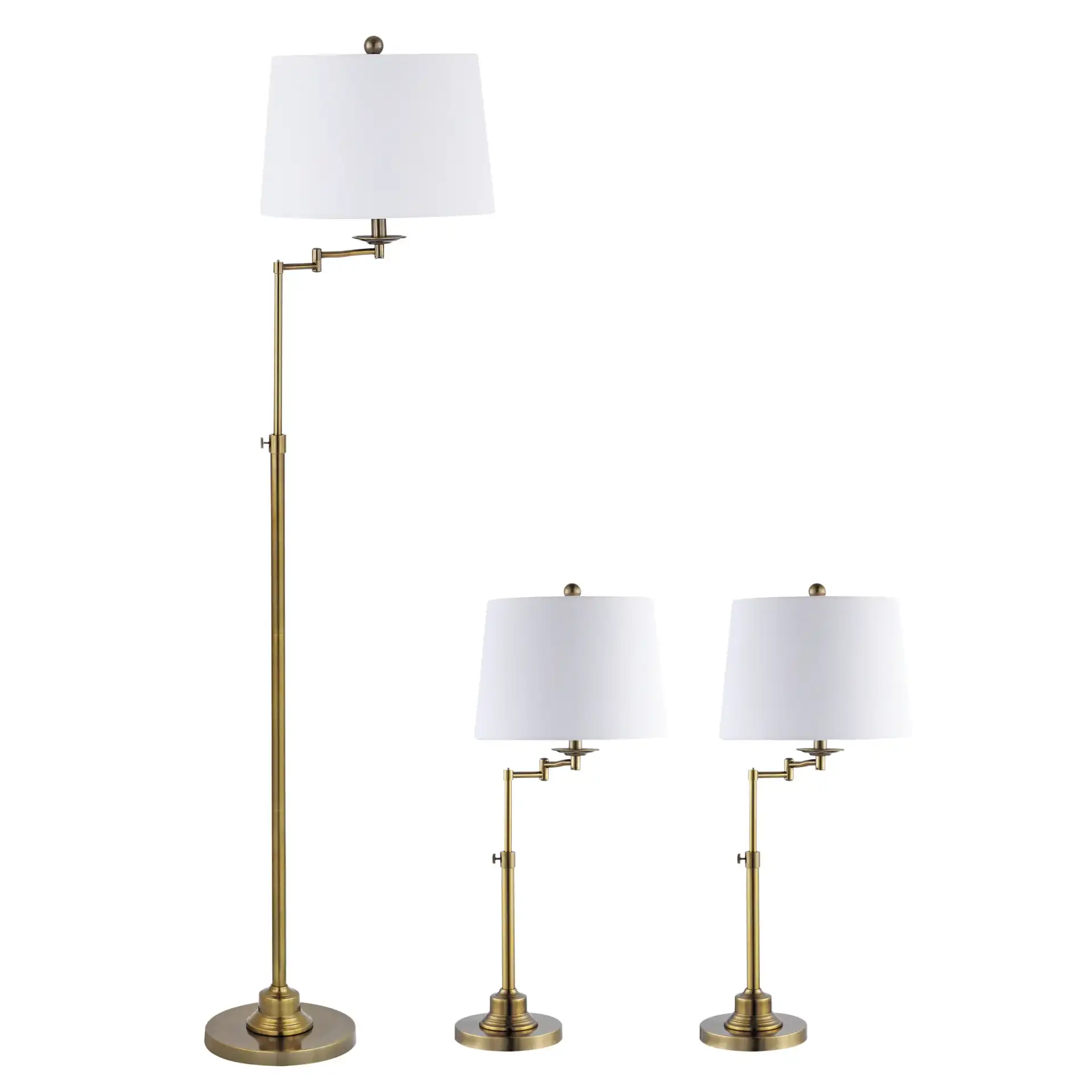 Nadia Floor And Table Lamp Set (Set of 3) in Brass Gold, detail view