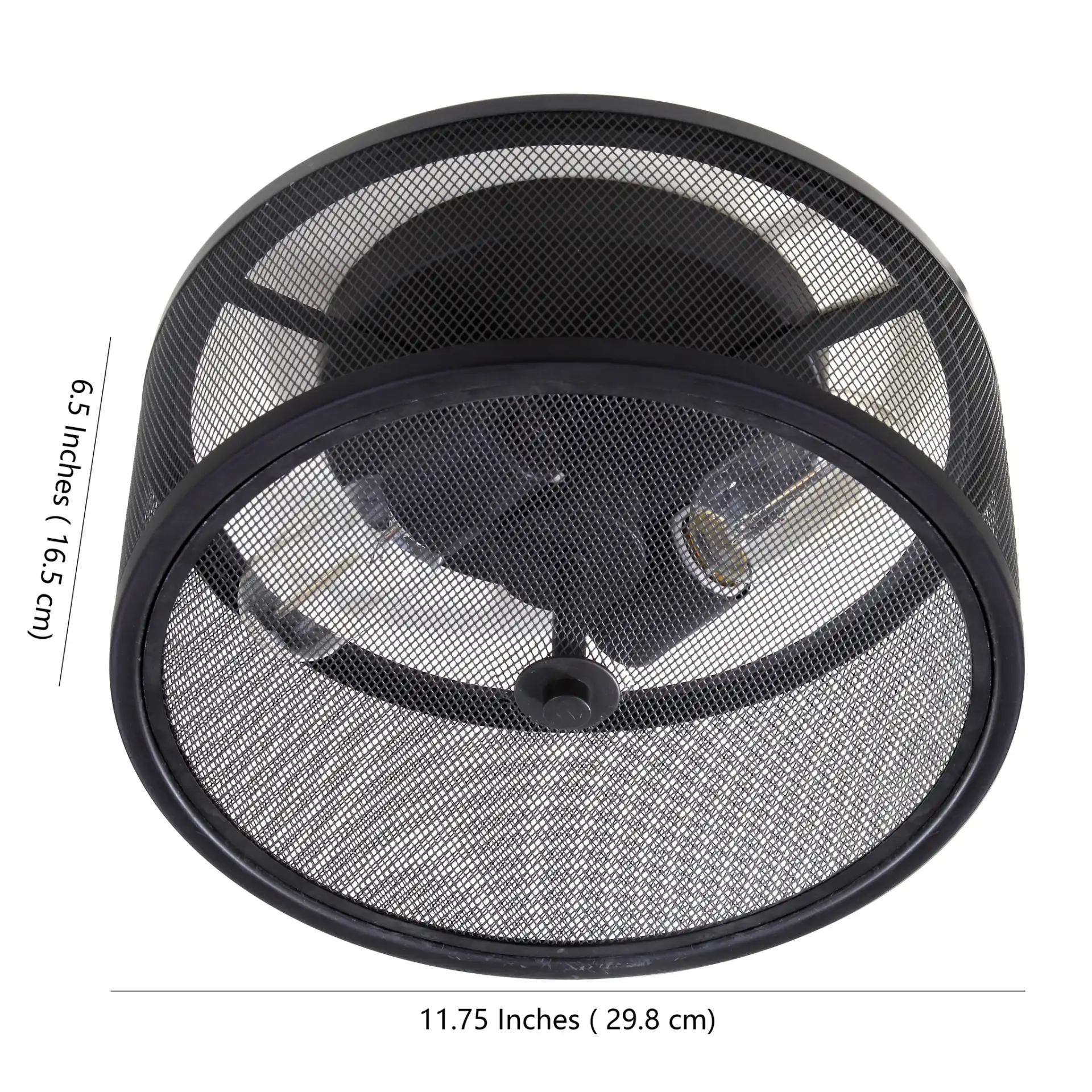Albina Flush Mount in Black, detail view
