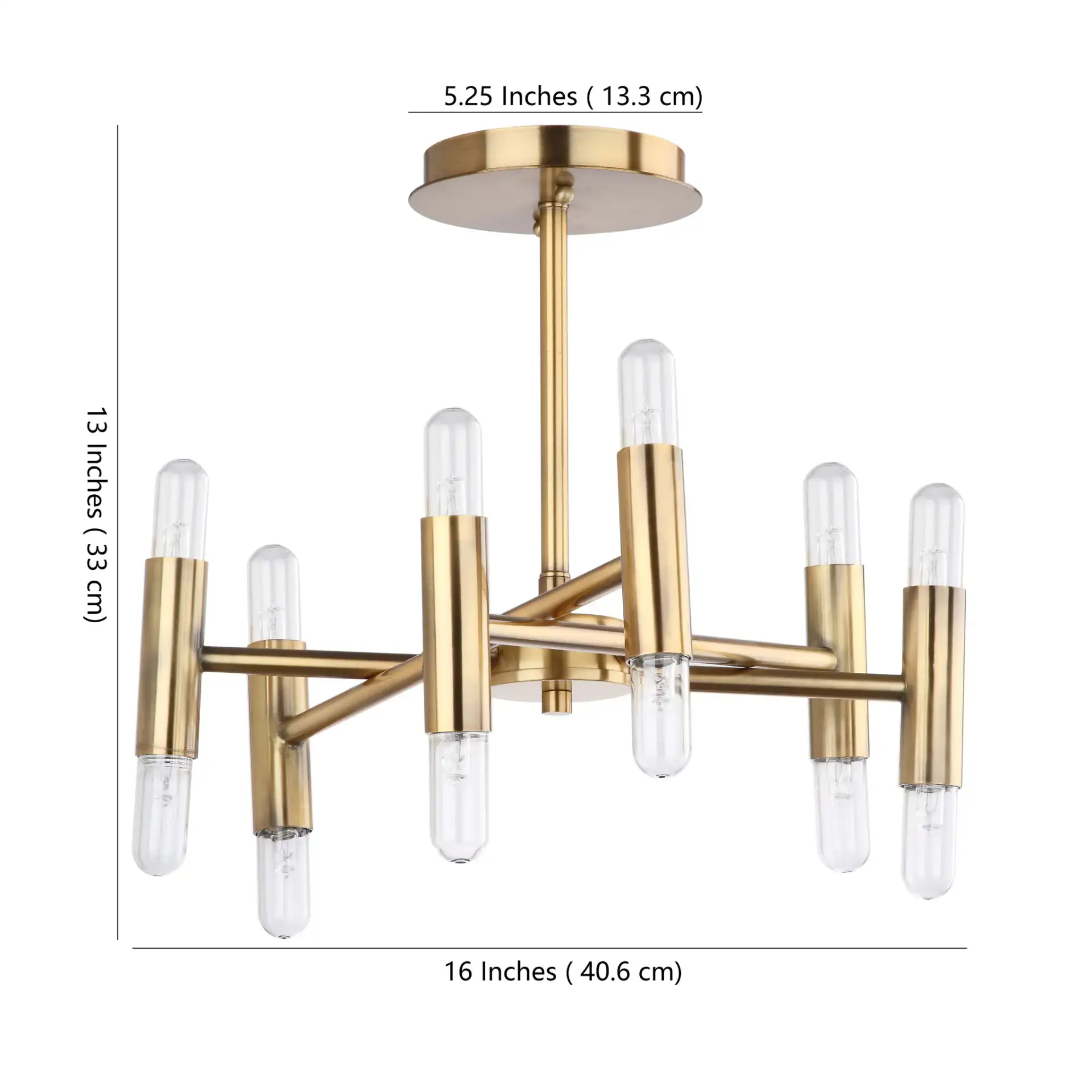 Fidelma Flush Mount in Gold, detail view