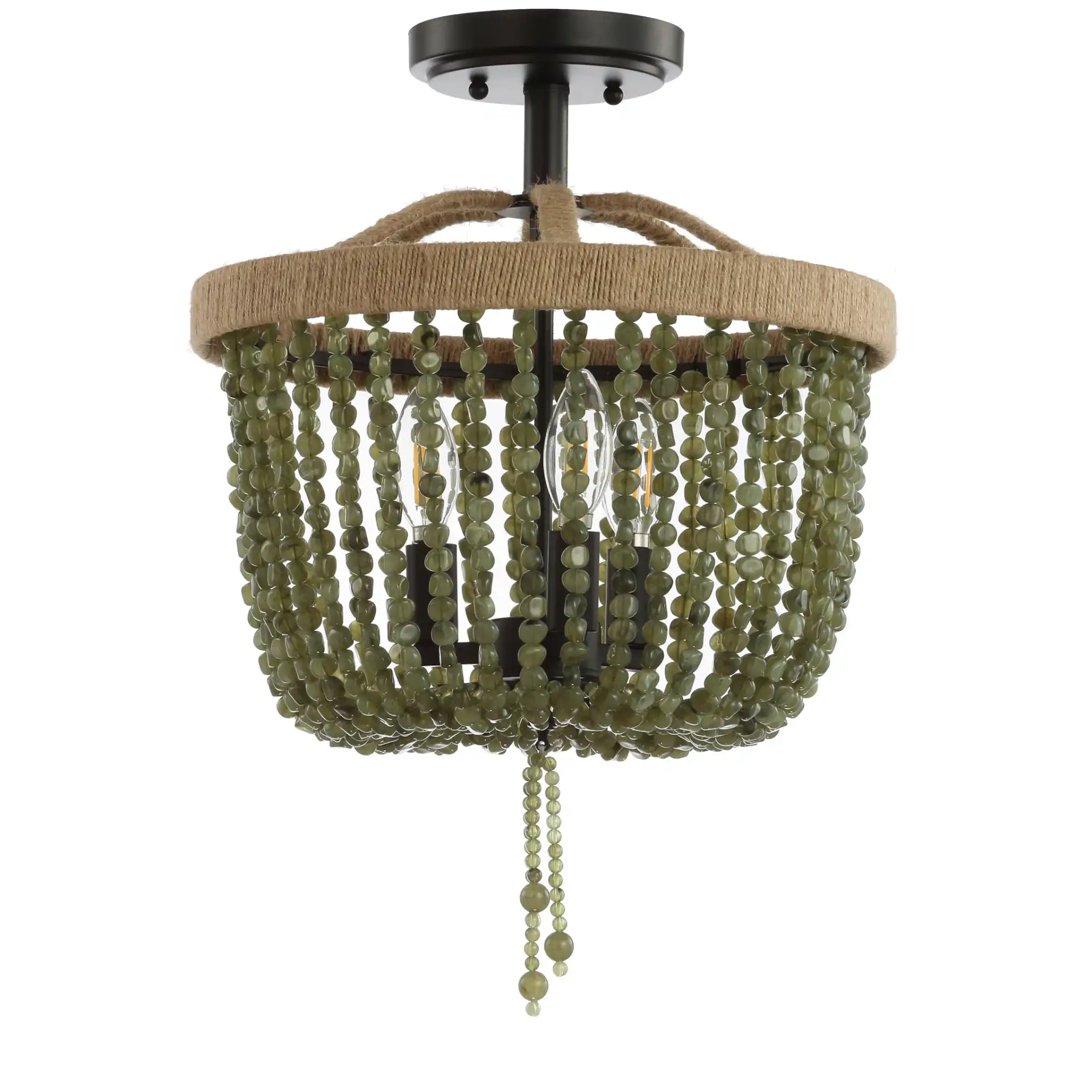 Davin Flush Mount in Black, detail view
