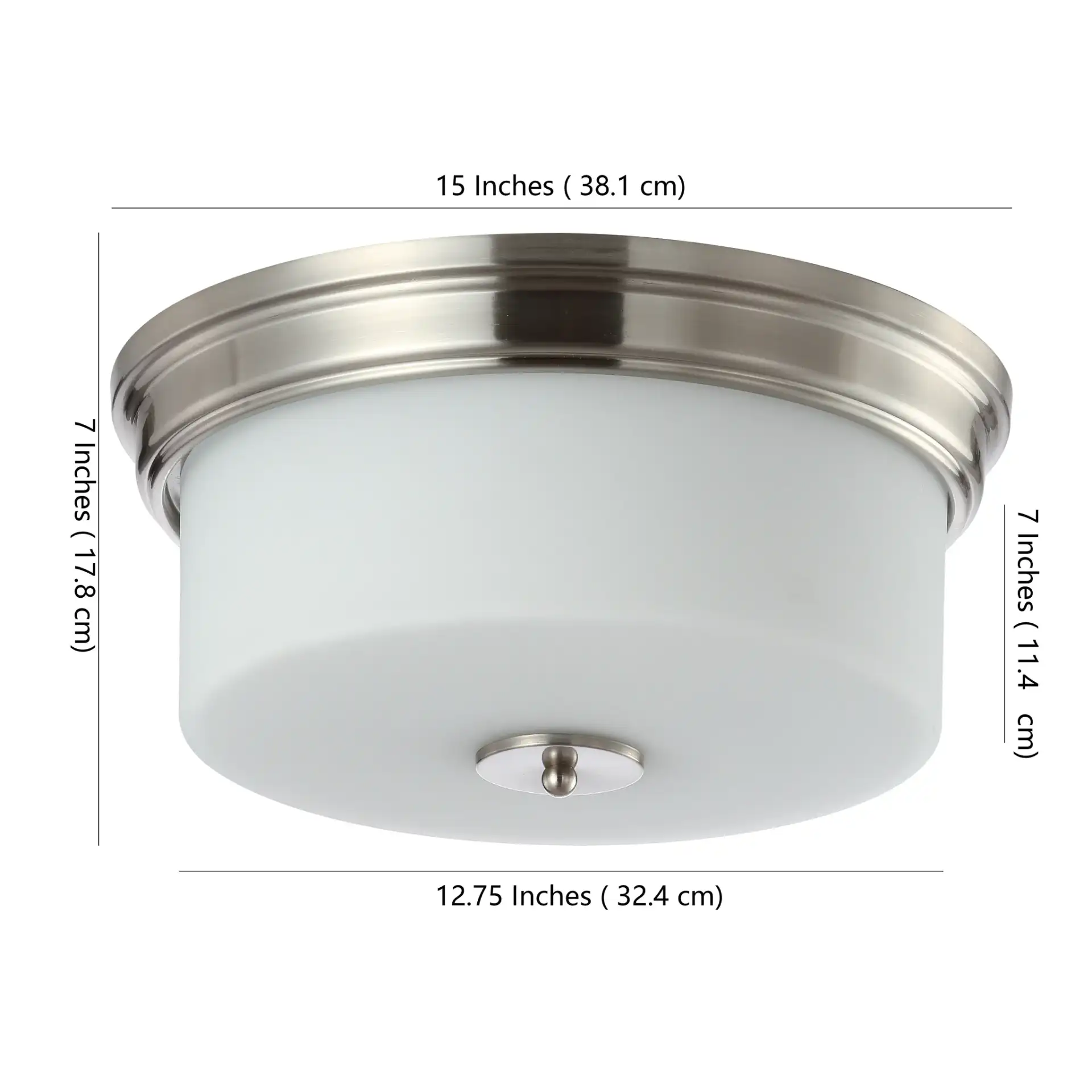 Dalen Flush Mount in White, detail view