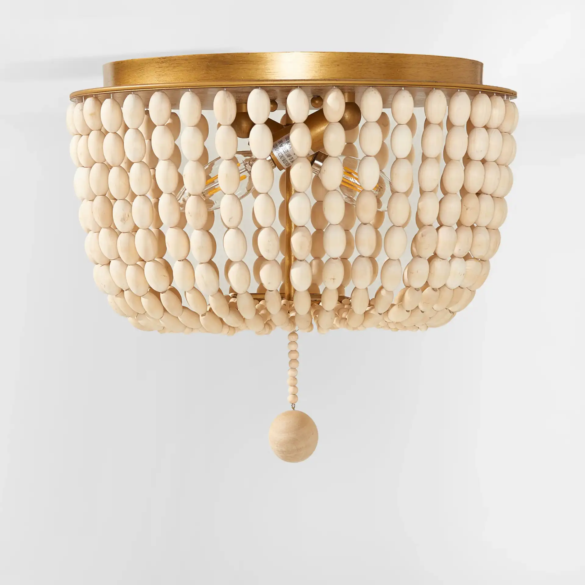 Loris Two-Light Flush Mount in Cream, detail view