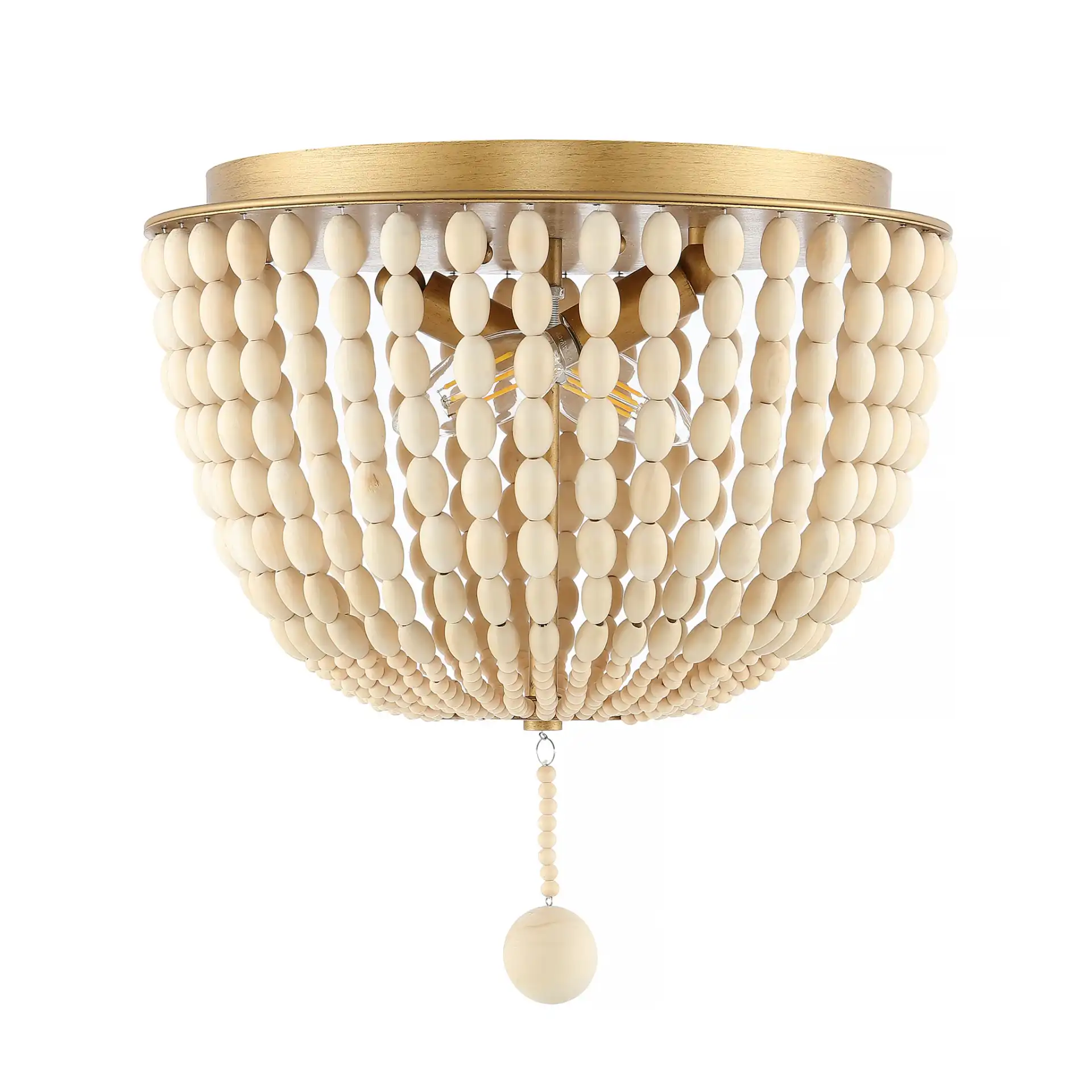 Loris Two-Light Flush Mount in Cream, detail view