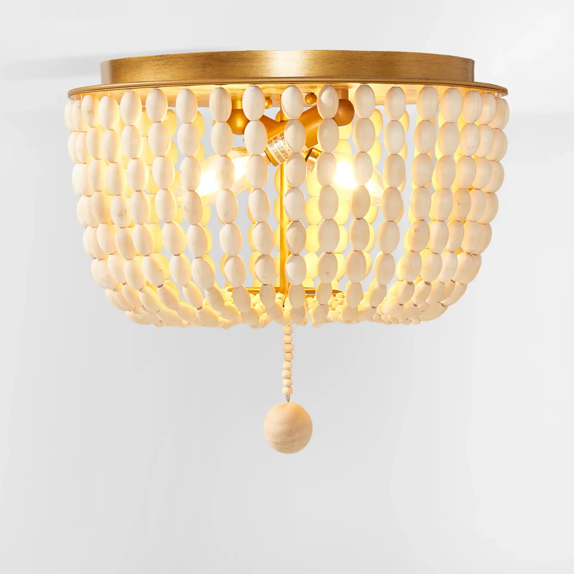 Loris Two-Light Flush Mount in Cream, detail view