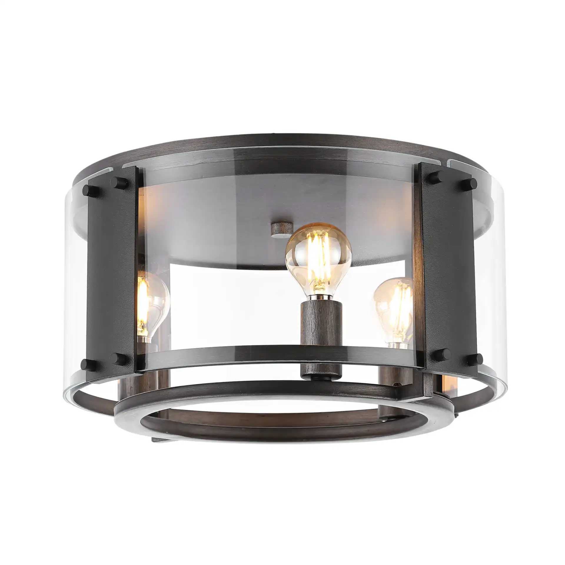 Olen Flush Mount in Chrome / Black