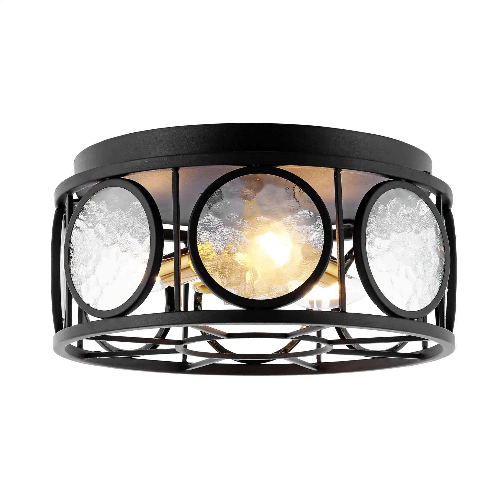 Ander Three-Light Flush Mount in Black