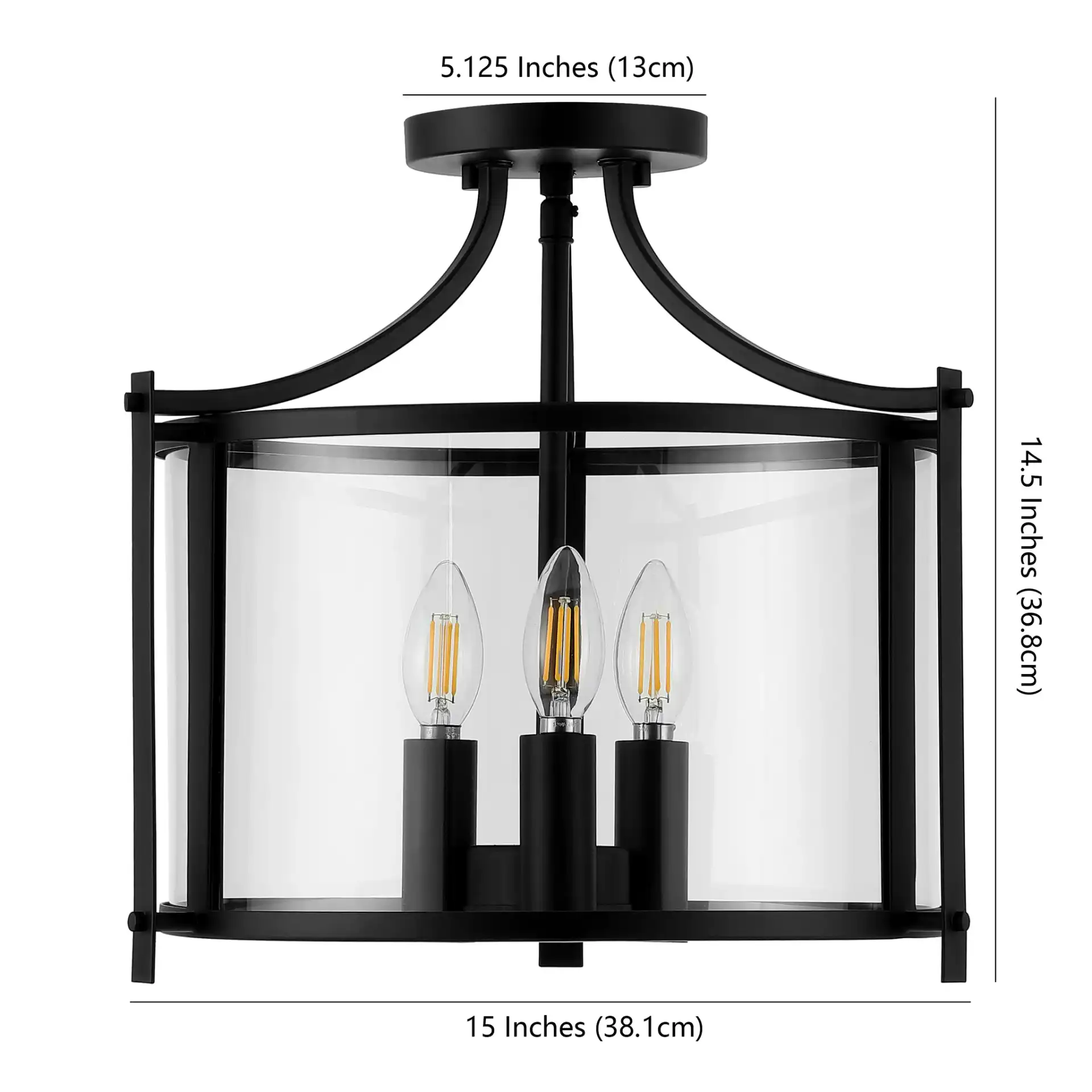 Grenten Three-Light Pendant in Bronze / Clear, detail view