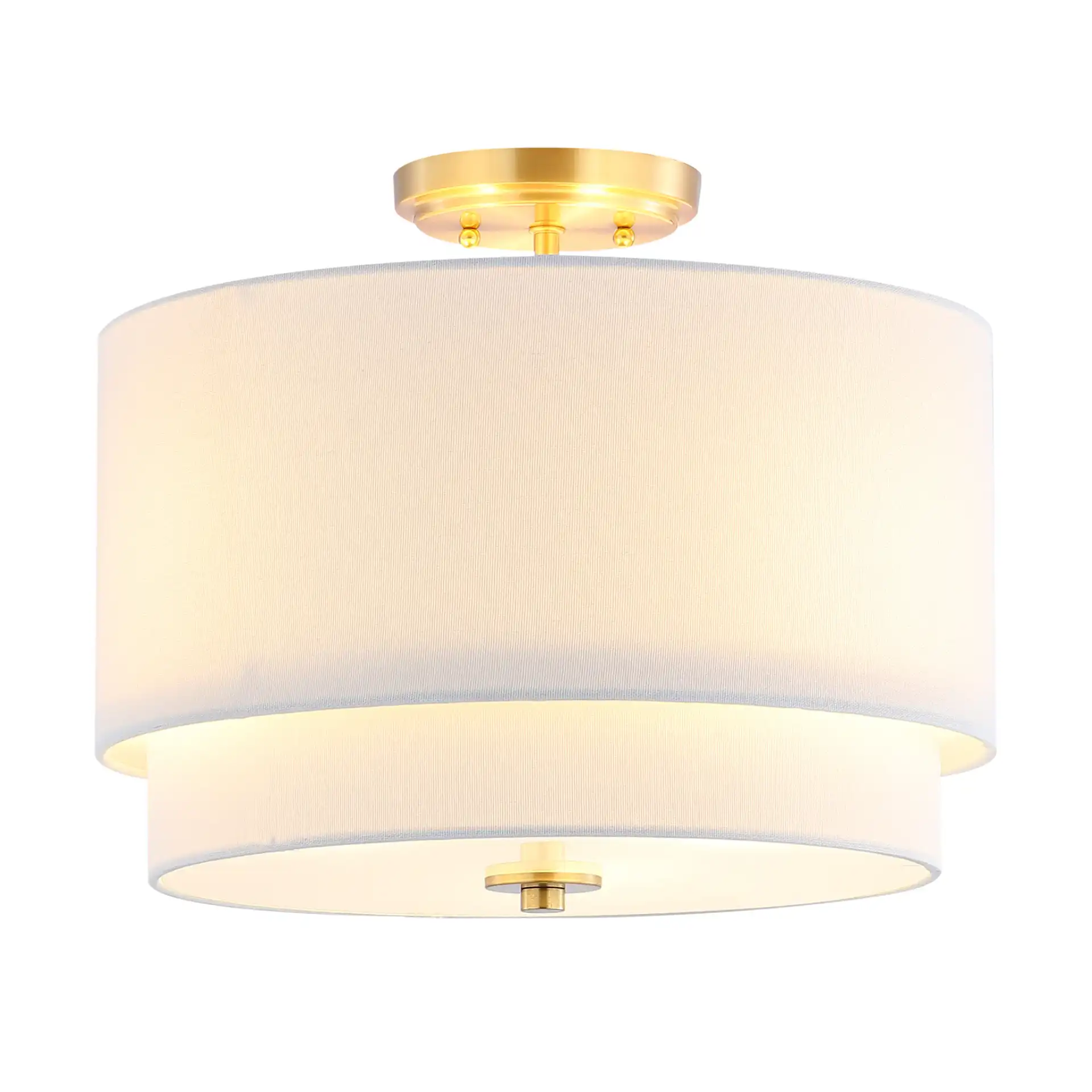 Laconia Three-Light Flush Mount in White / Gold