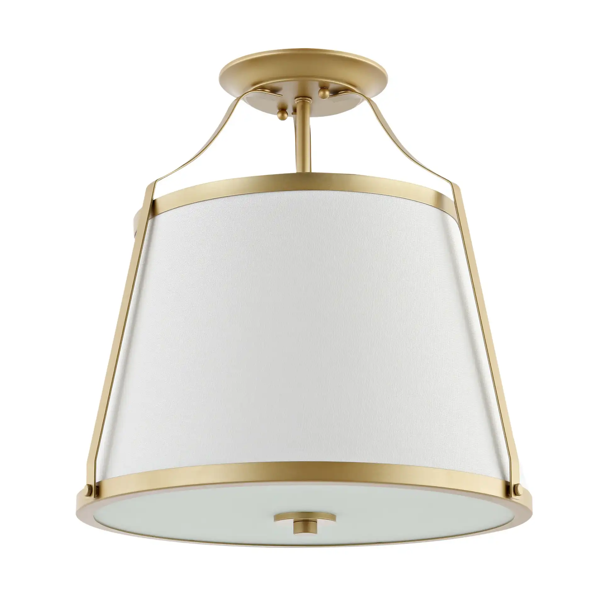 Lanis Three-Light Flush Mount in Gold, detail view