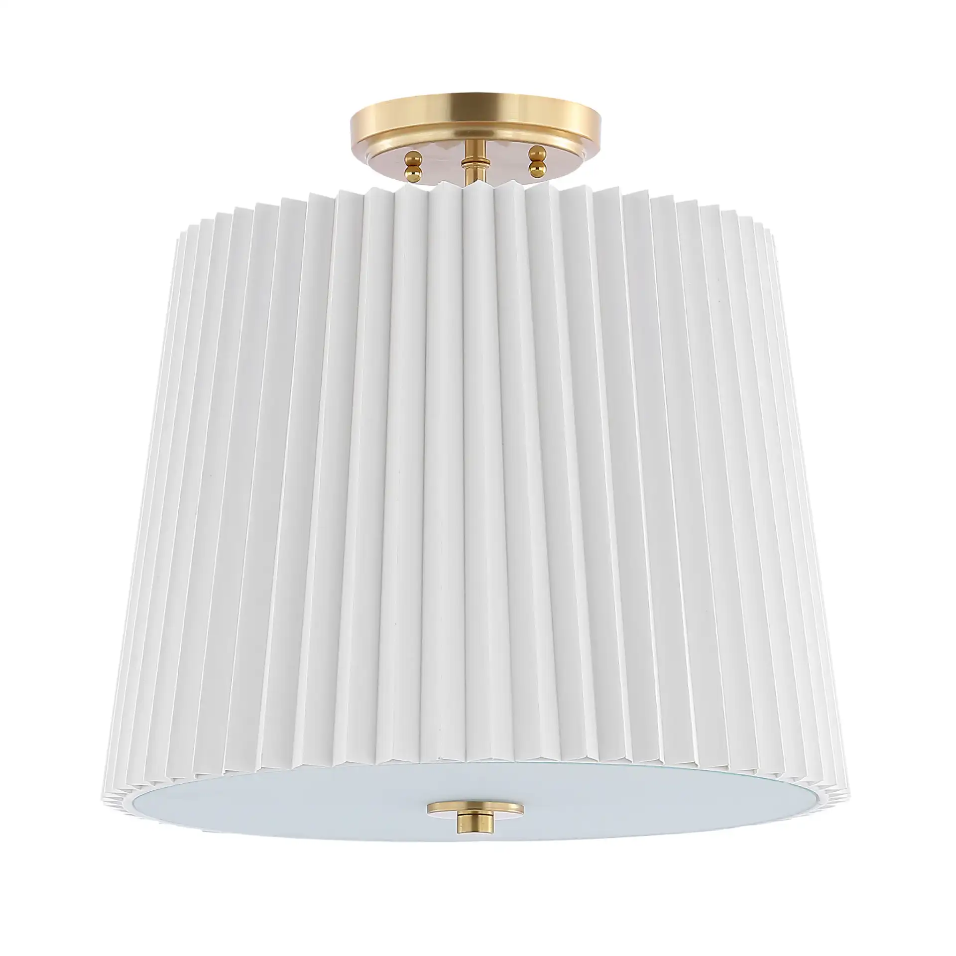Madio Three-Light Flush Mount in White / Gold, detail view