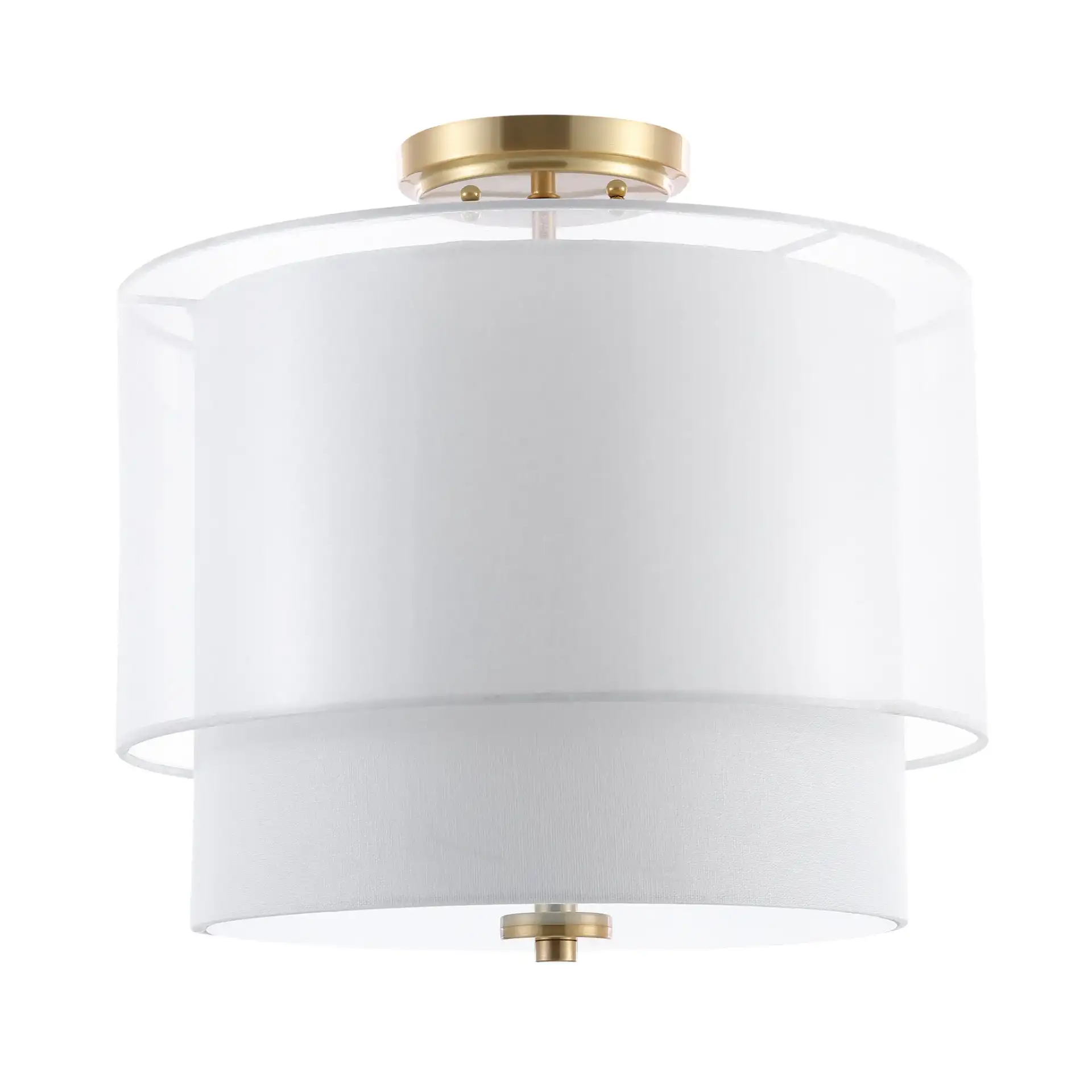 Namida Flush Mount in White / Gold, detail view