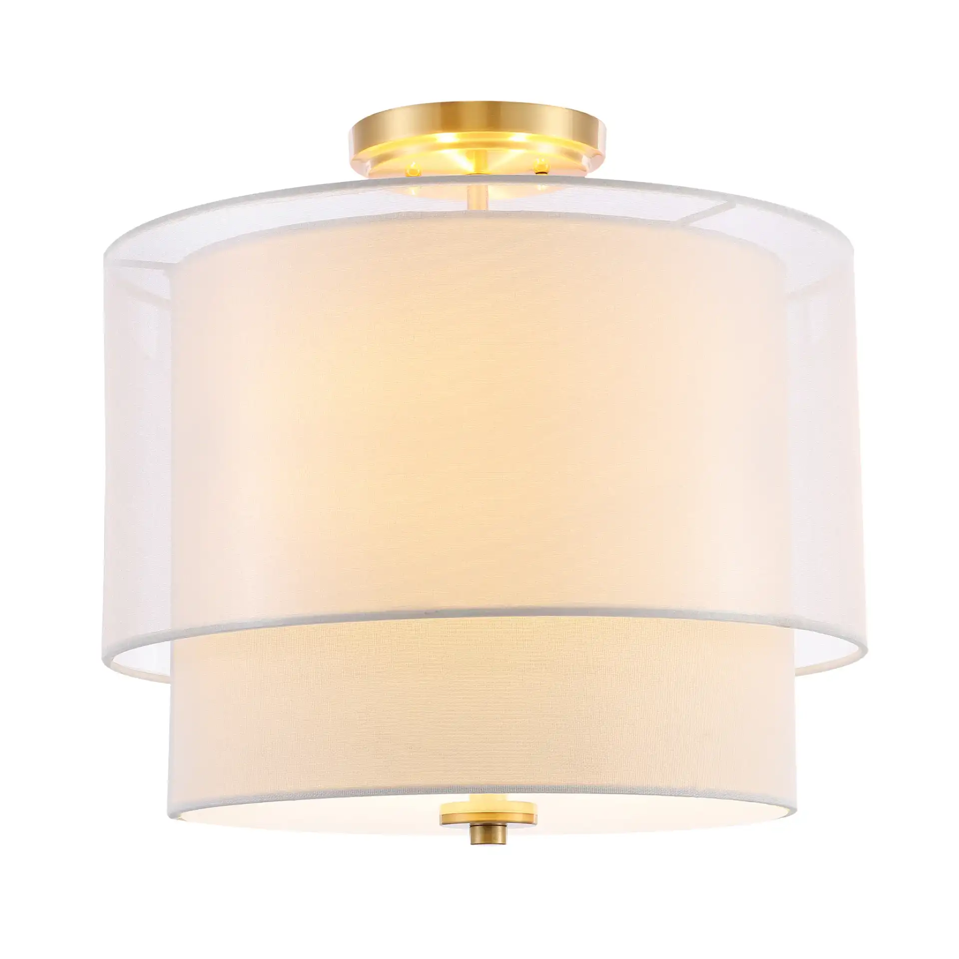Namida Flush Mount in White / Gold