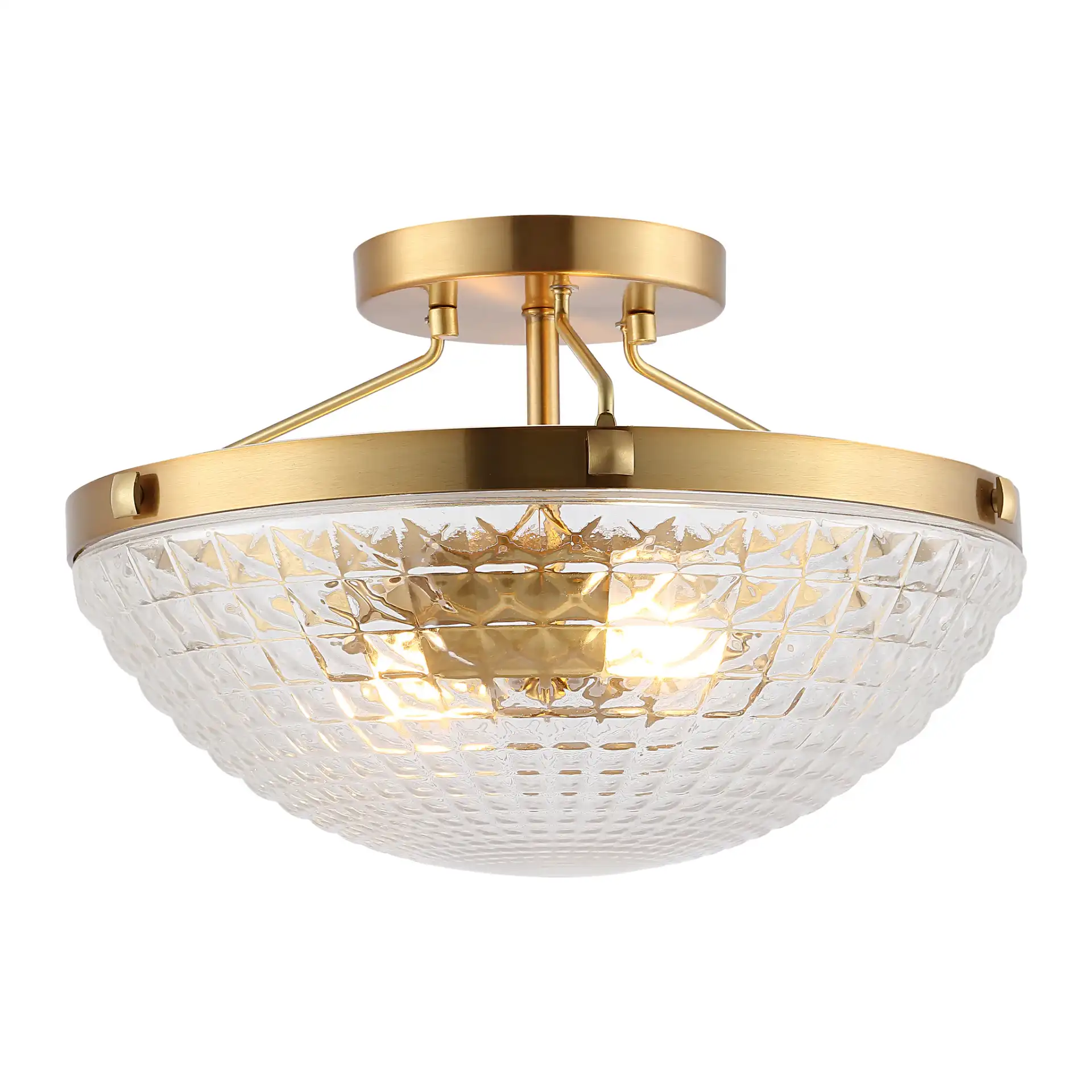 Nienna Two-Light Flush Mount in Clear / Gold