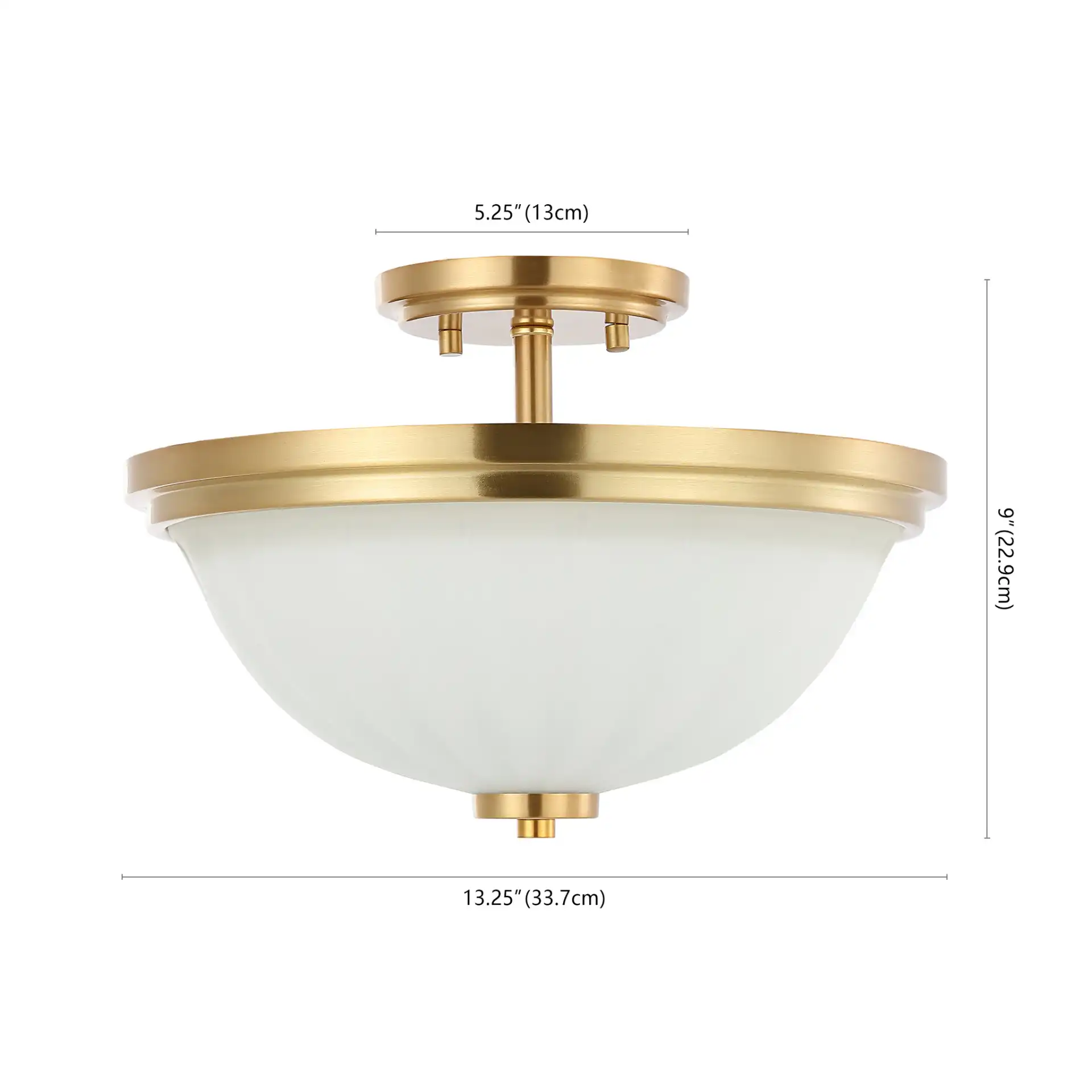 Okami Flush Mount in Brass, detail view