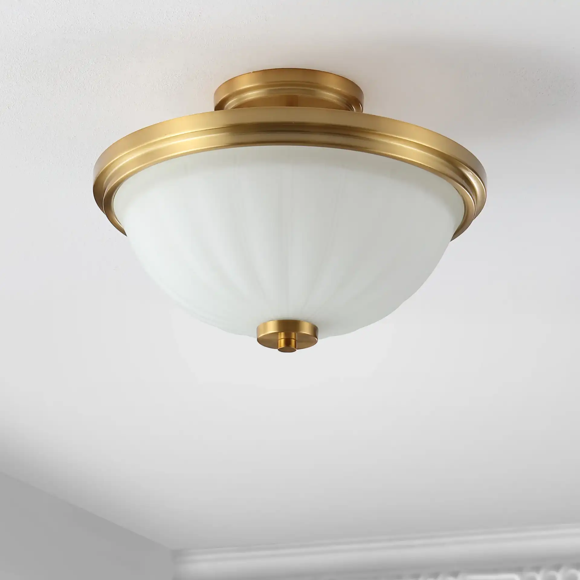 Okami Flush Mount in Brass, detail view