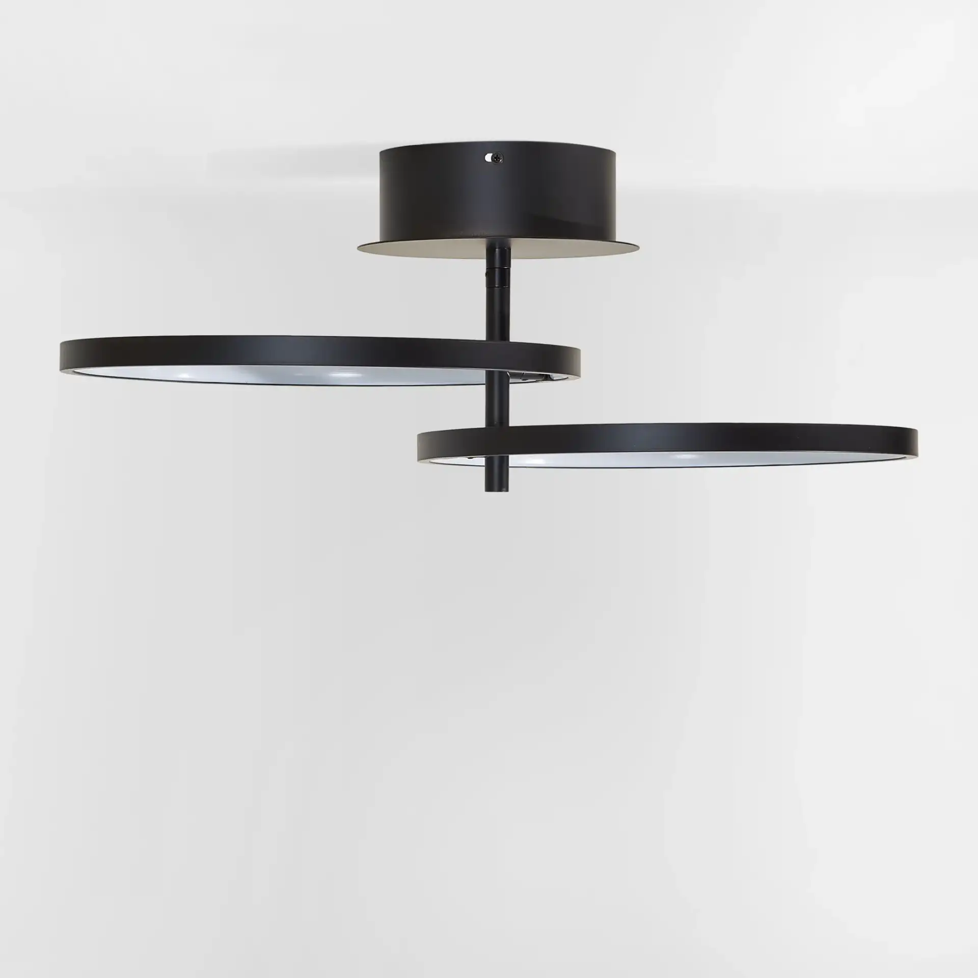 Reyah Led Flush Mount in Matte Black, detail view