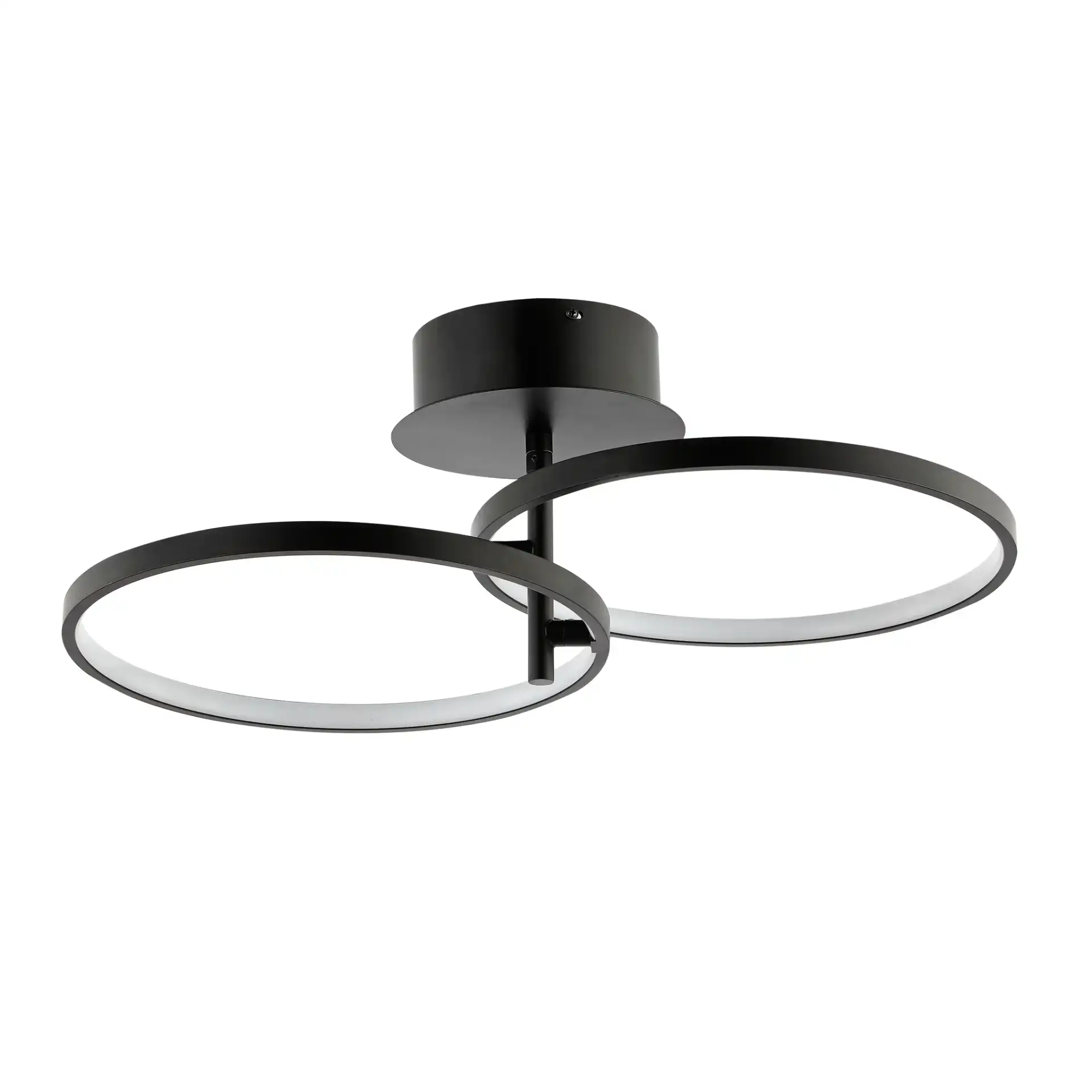 Reyah Led Flush Mount in Matte Black, detail view