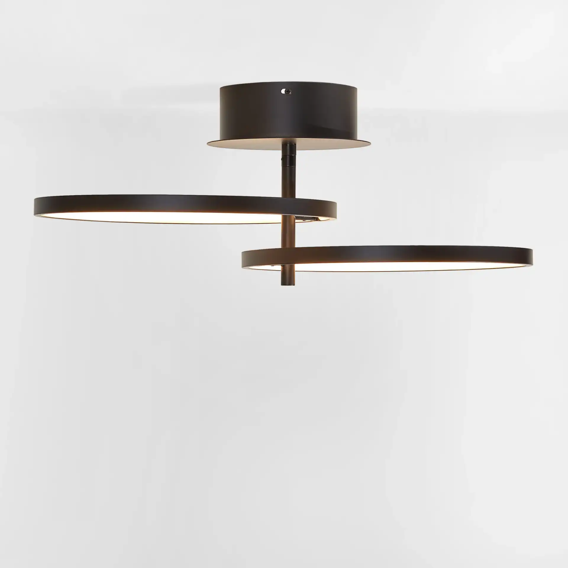 Reyah Led Flush Mount in Matte Black, detail view
