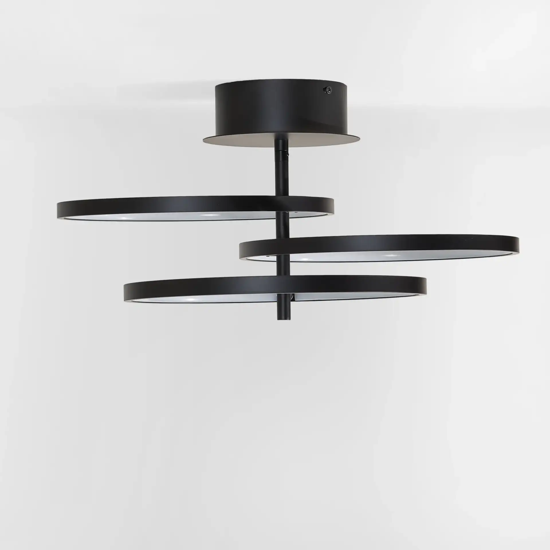Saretta Led Flush Mount in Matte Black, detail view