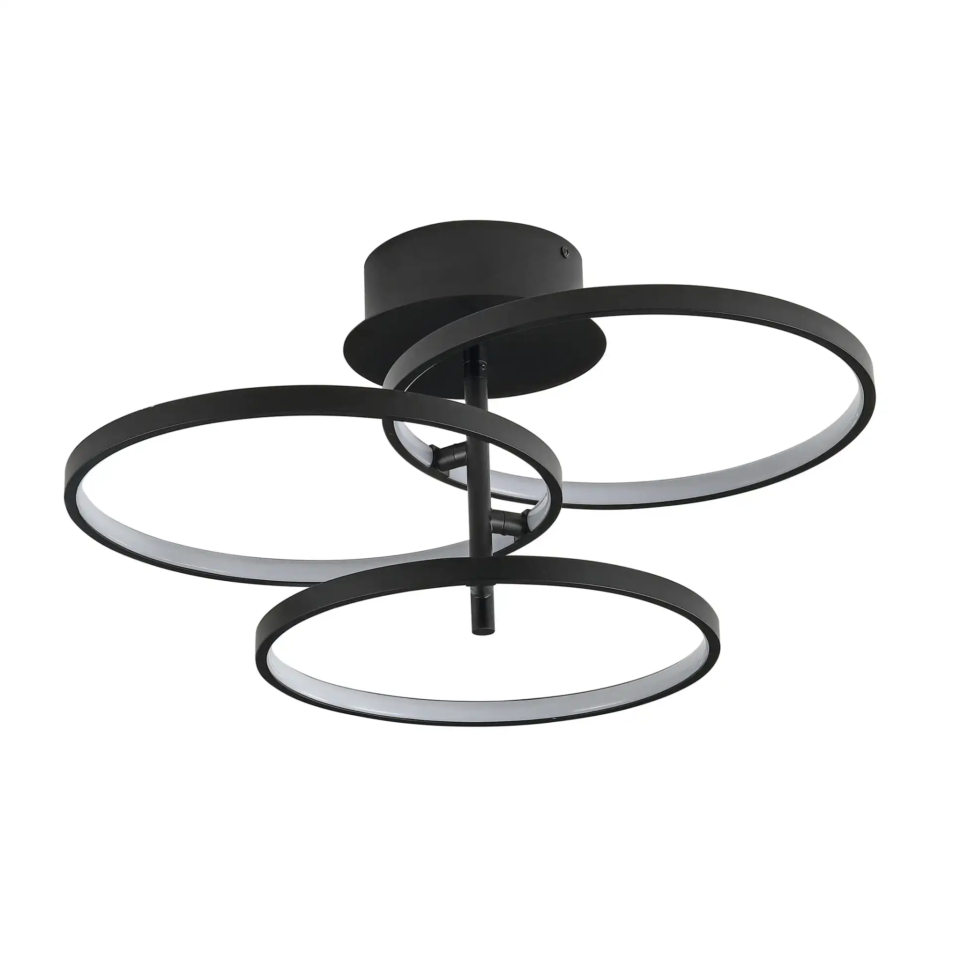 Saretta Led Flush Mount in Matte Black, detail view