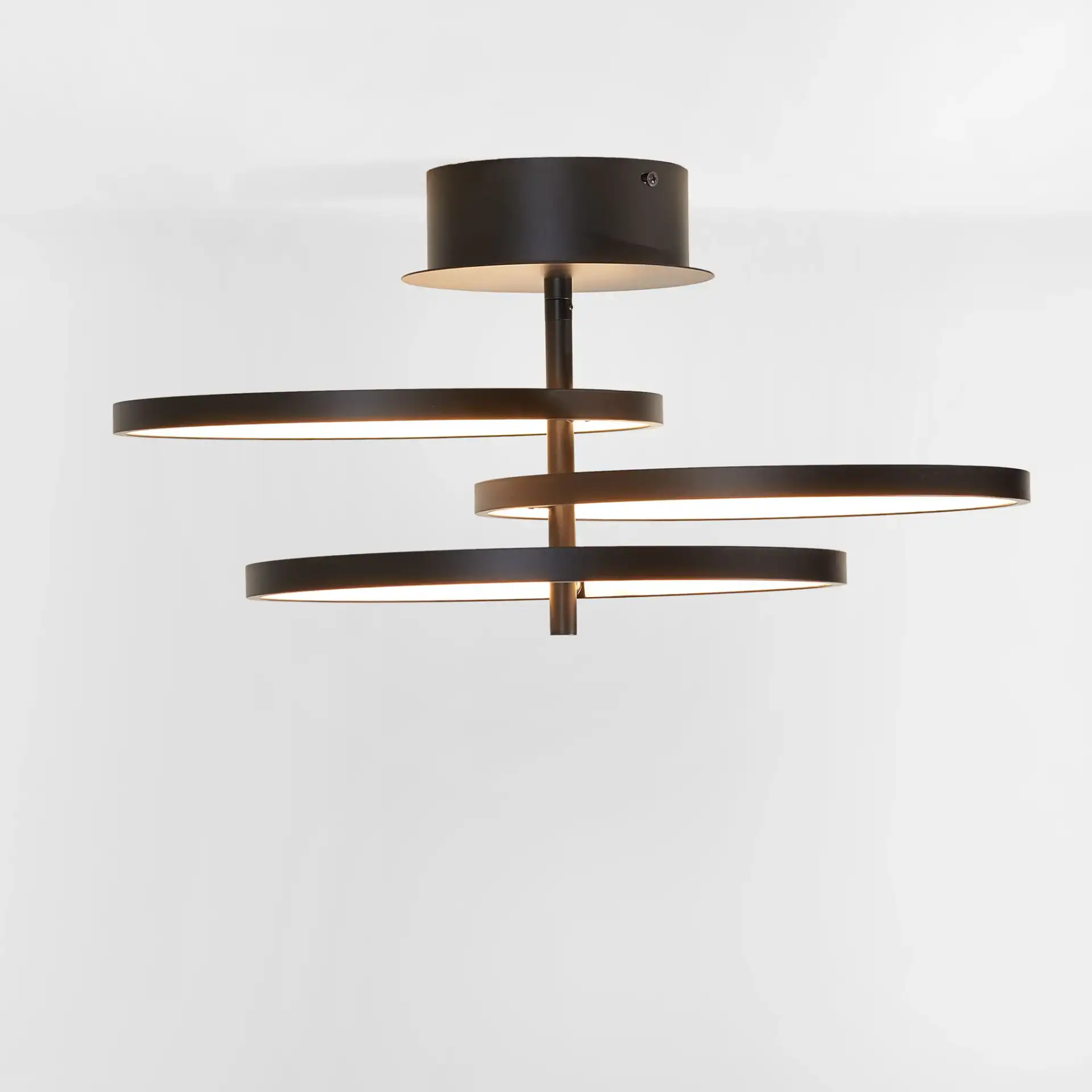 Saretta Led Flush Mount in Matte Black, detail view