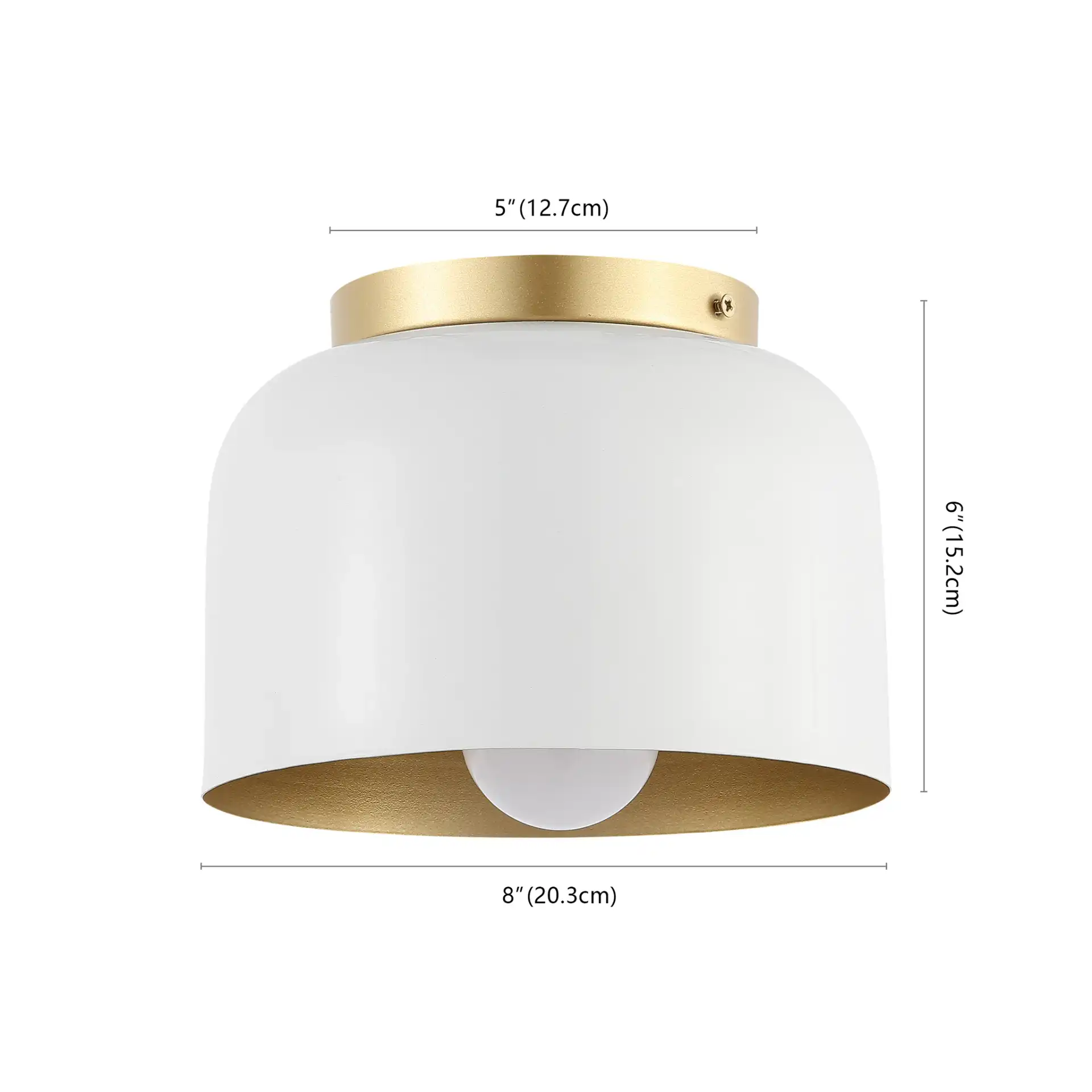 Peale Flush Mount in White / Gold, detail view