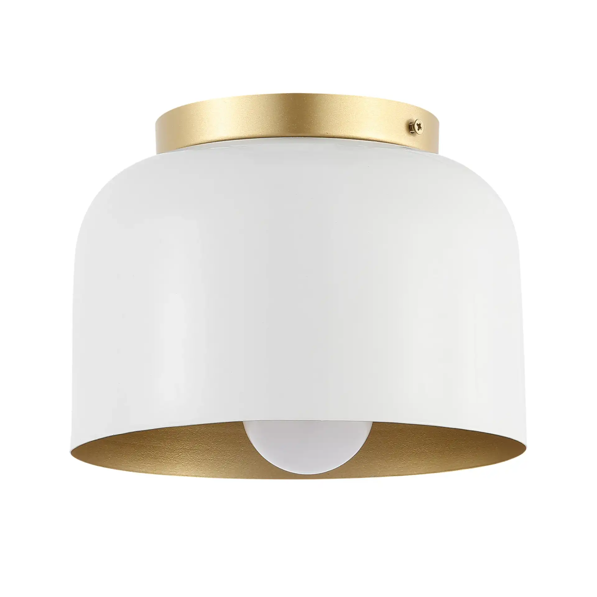 Peale Flush Mount in White / Gold, detail view