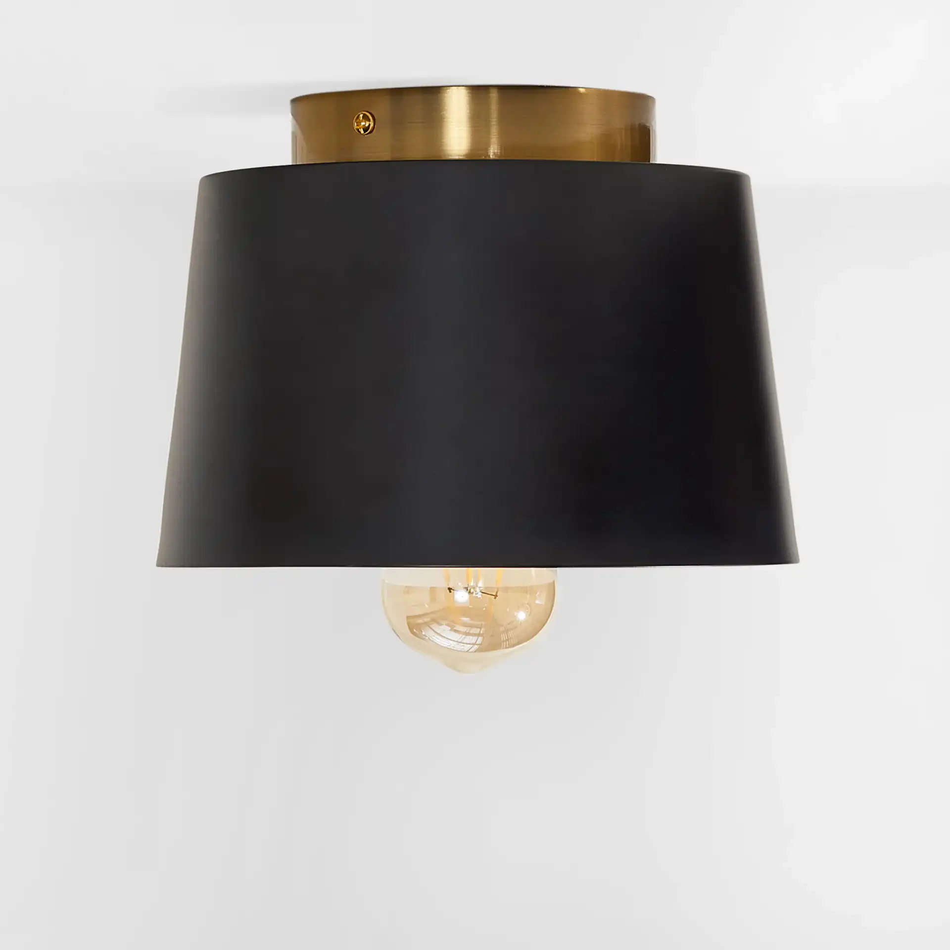 Parkes Flush Mount in Black / Brass, detail view
