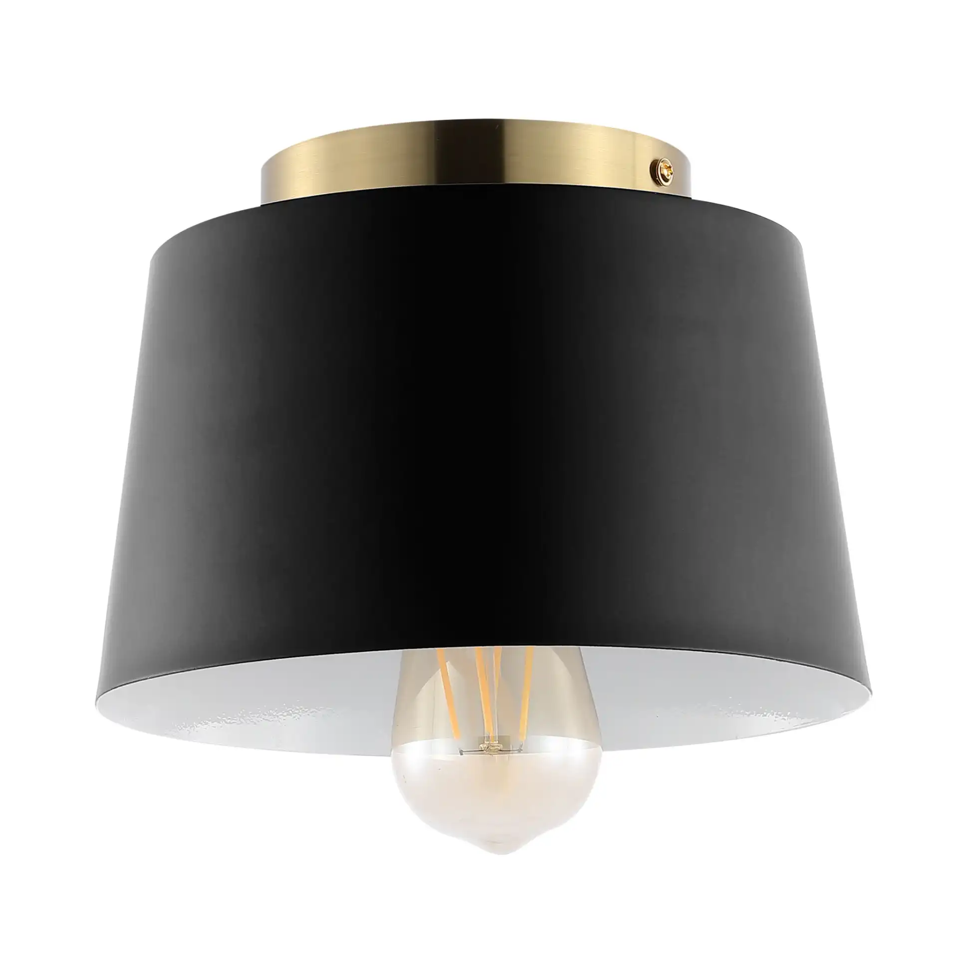 Parkes Flush Mount in Black / Brass, detail view