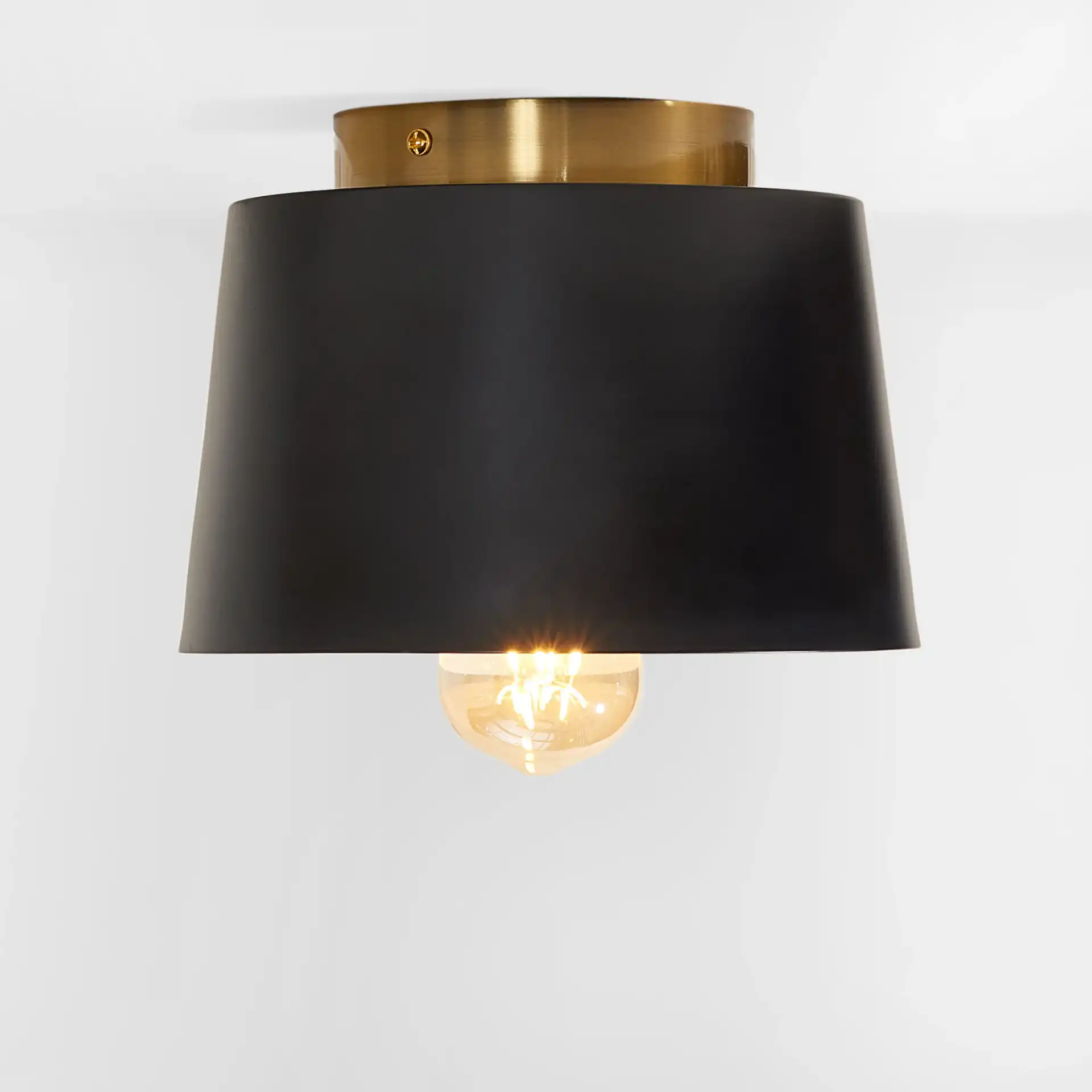 Parkes Flush Mount in Black / Brass, detail view
