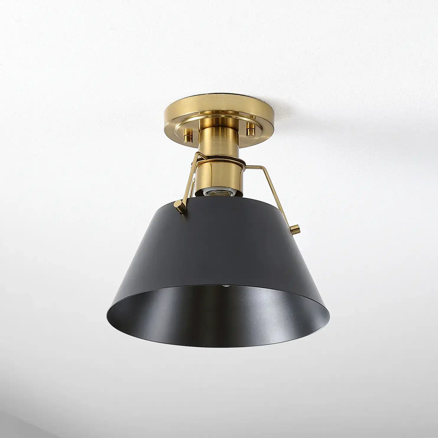 Mazelle Flush Mount in Black / Brass, detail view