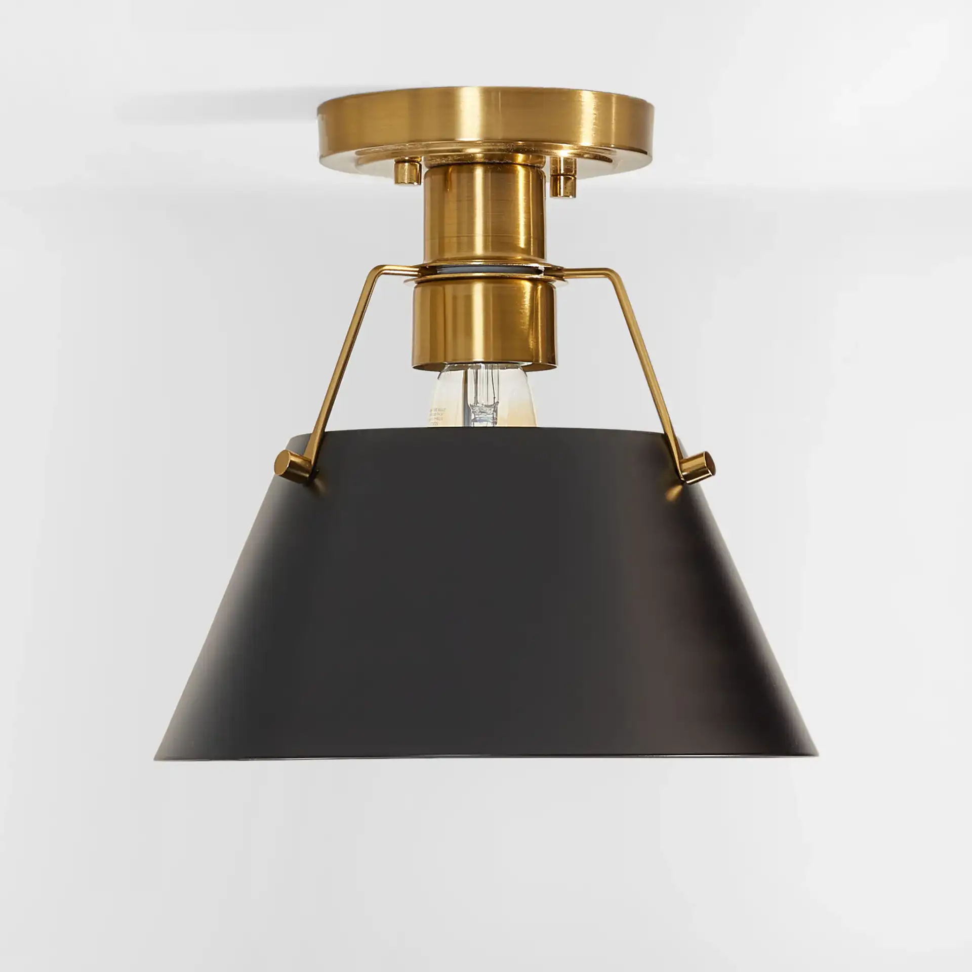 Mazelle Flush Mount in Black / Brass, detail view