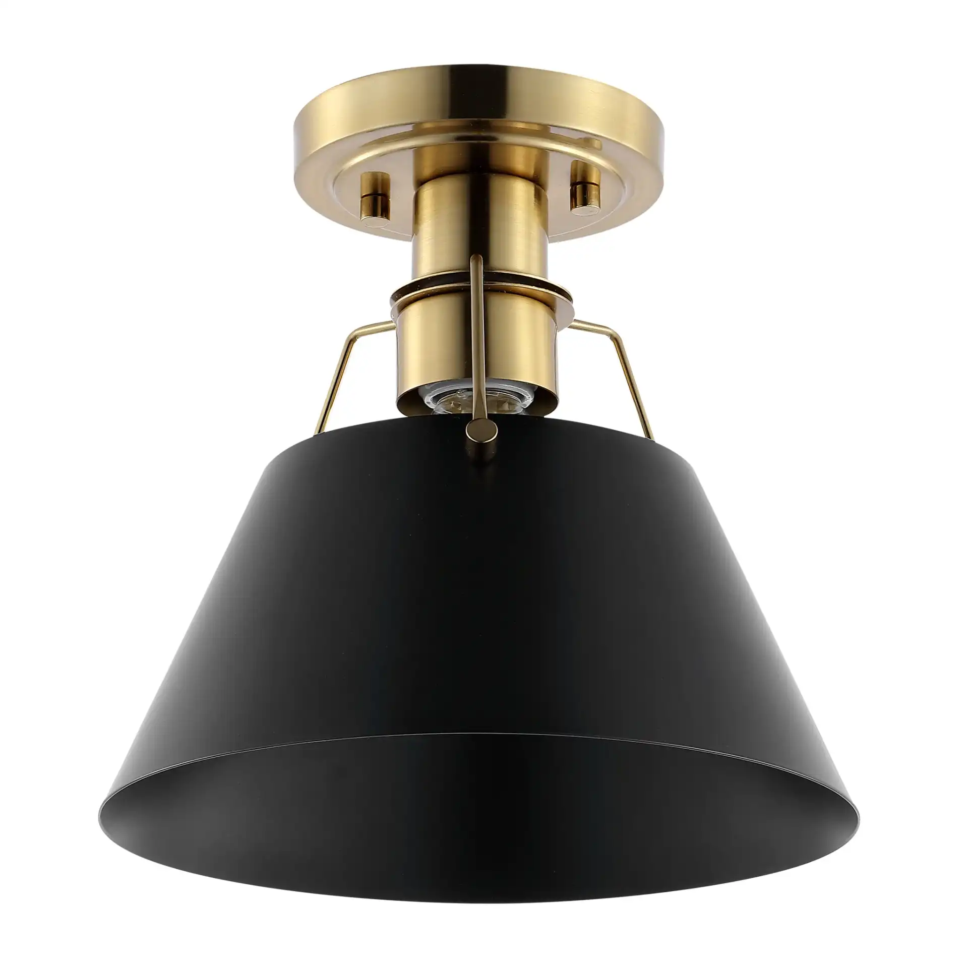 Mazelle Flush Mount in Black / Brass, detail view