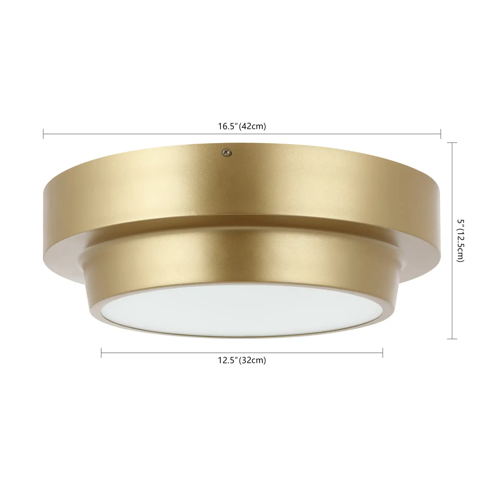 Laius Two-Light Flush Mount in Gold, detail view