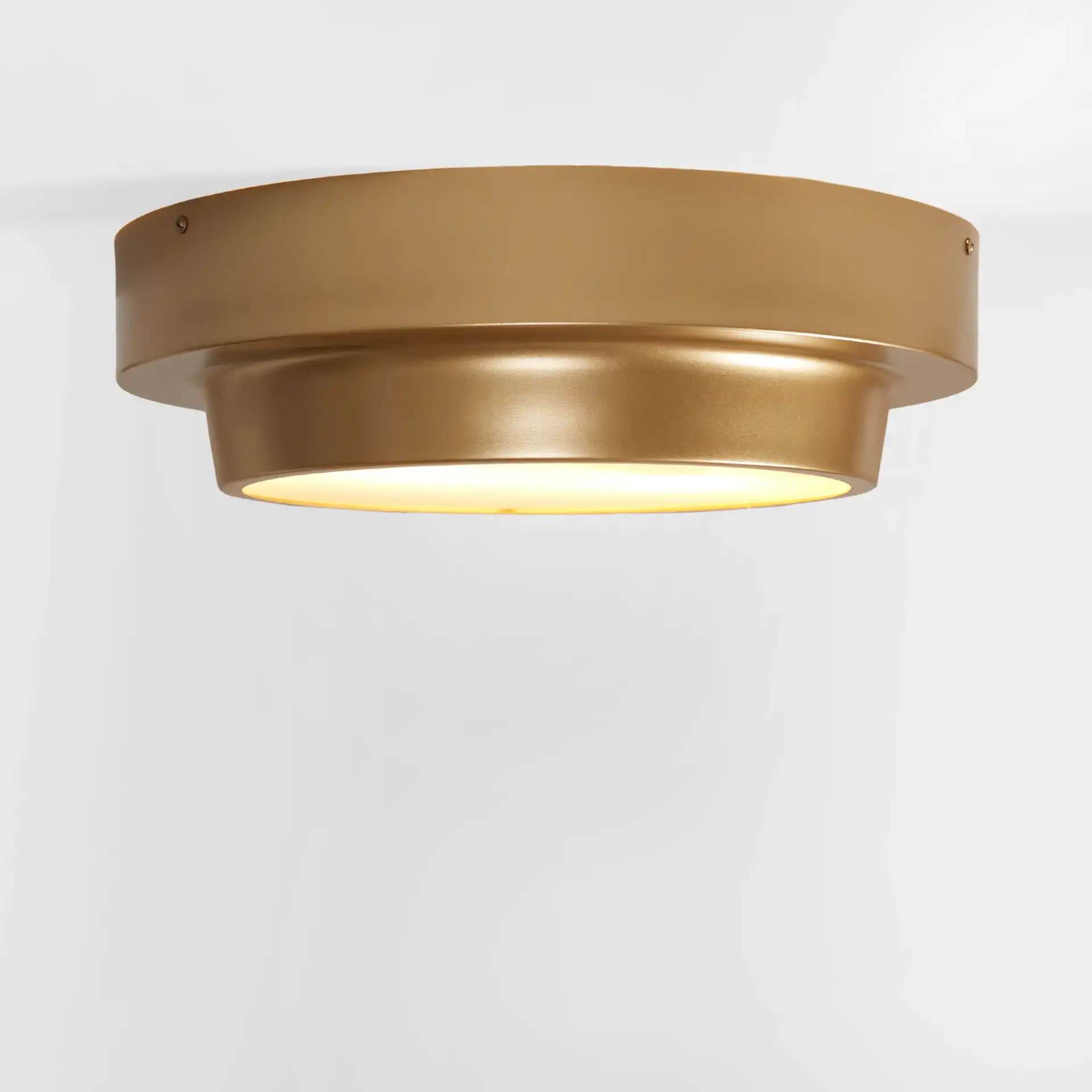 Laius Two-Light Flush Mount in Gold, detail view