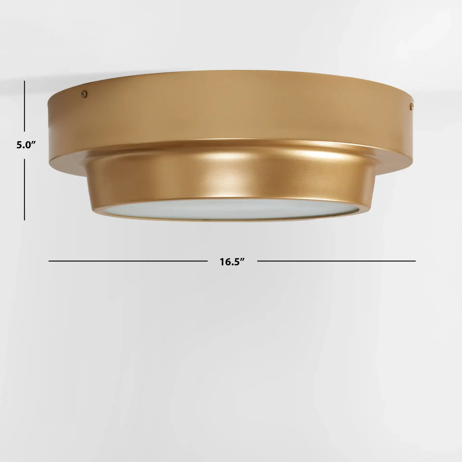 Laius Two-Light Flush Mount in Gold, detail view