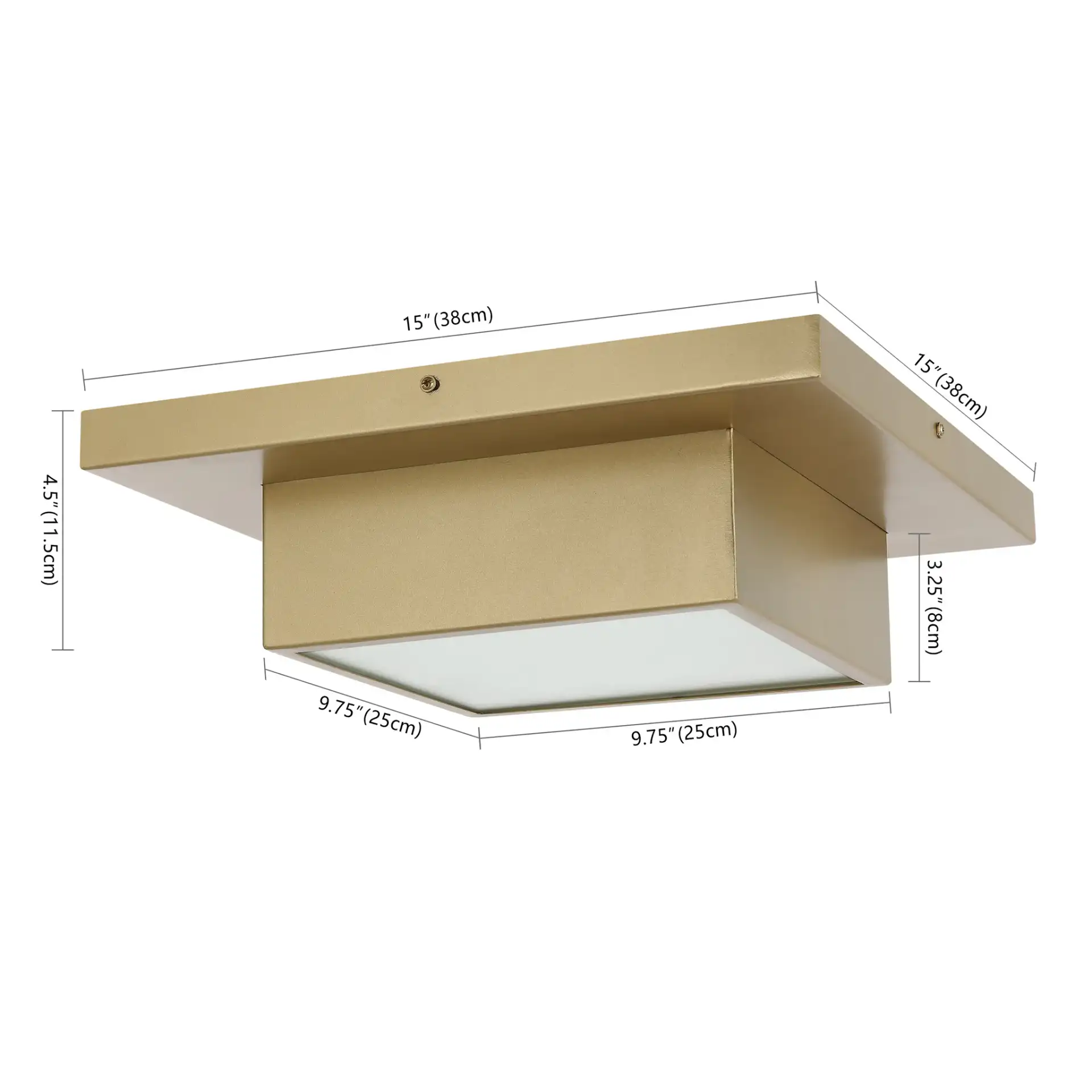 Kylin Two-Light Flush Mount in Gold, detail view