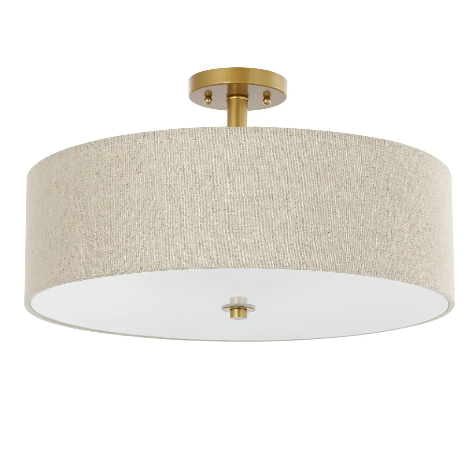 Jolana Three-Light Flush Mount in Oatmeal / Gold, detail view
