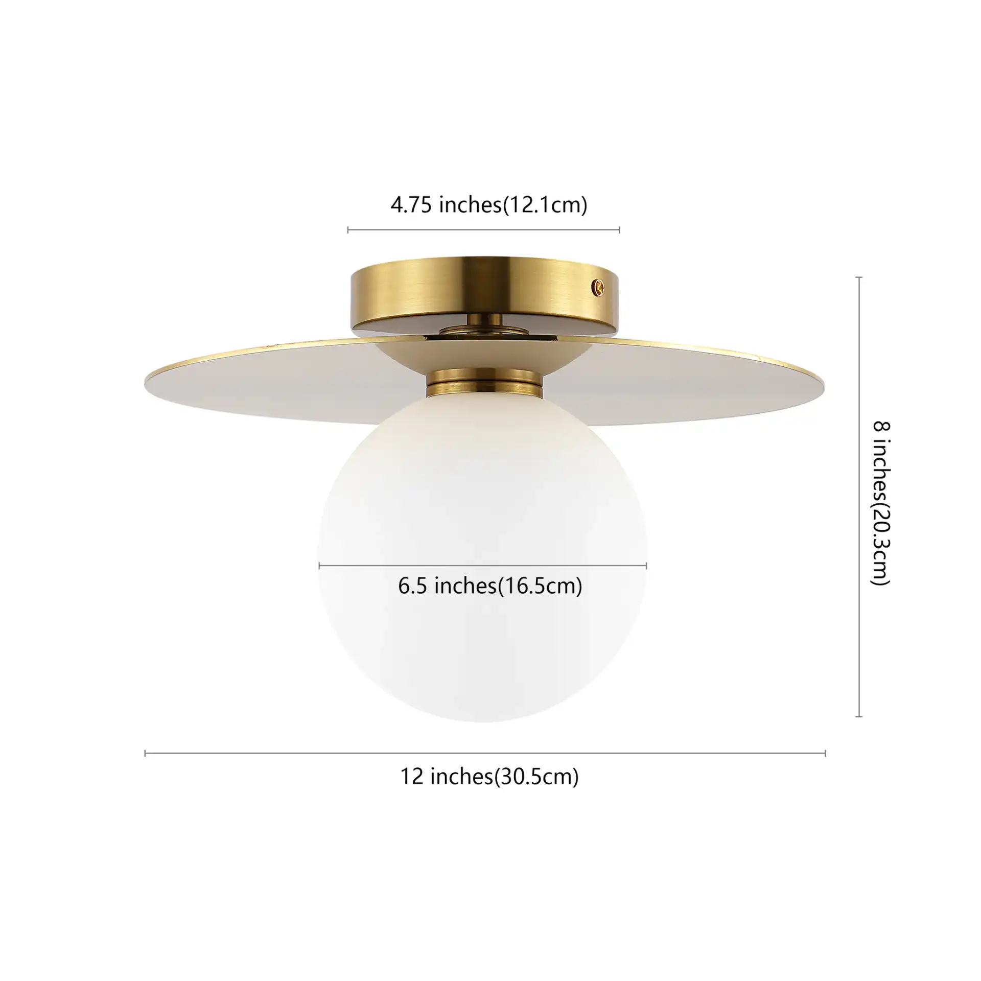 Finlay Flush Mount in Gold, detail view