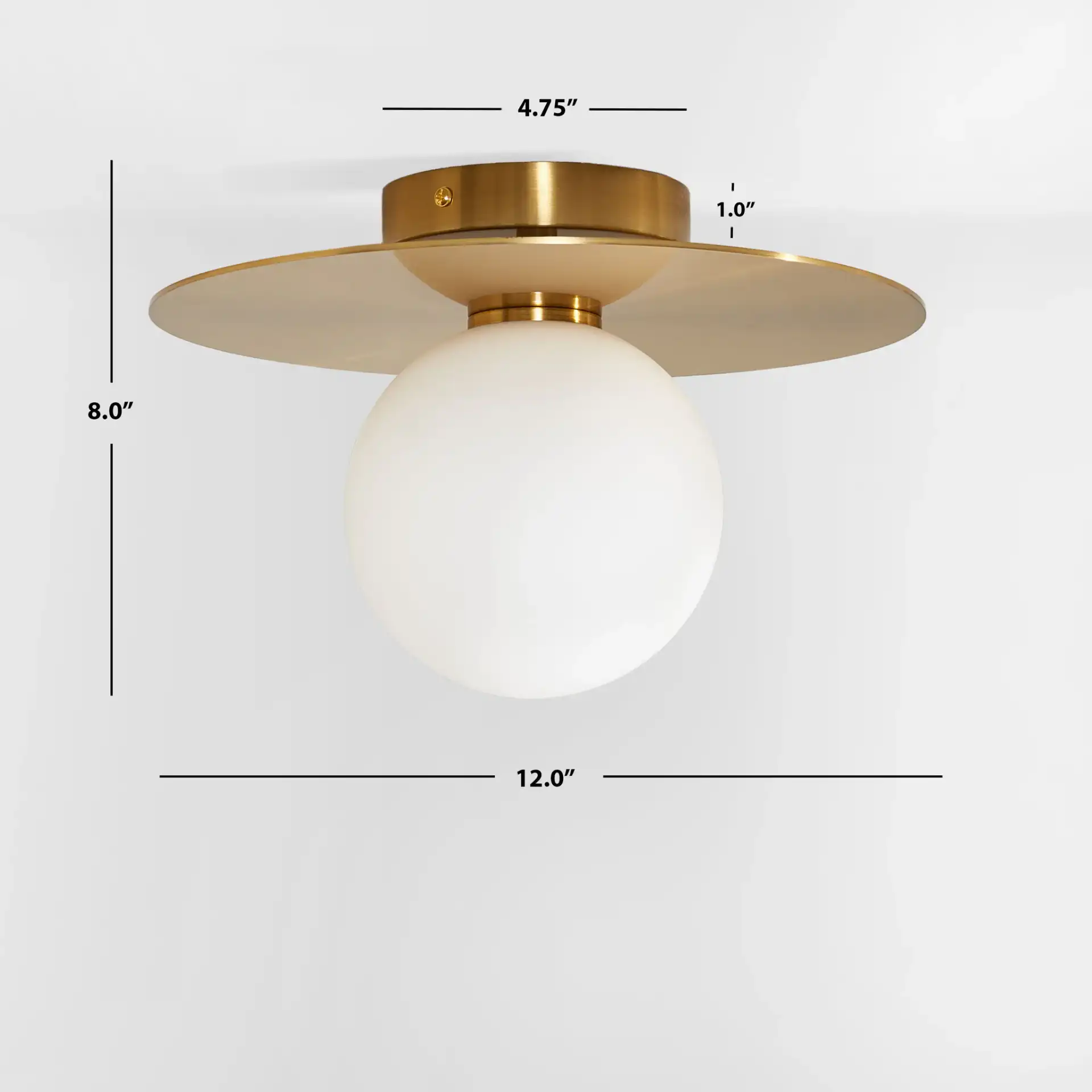 Finlay Flush Mount in Gold, detail view