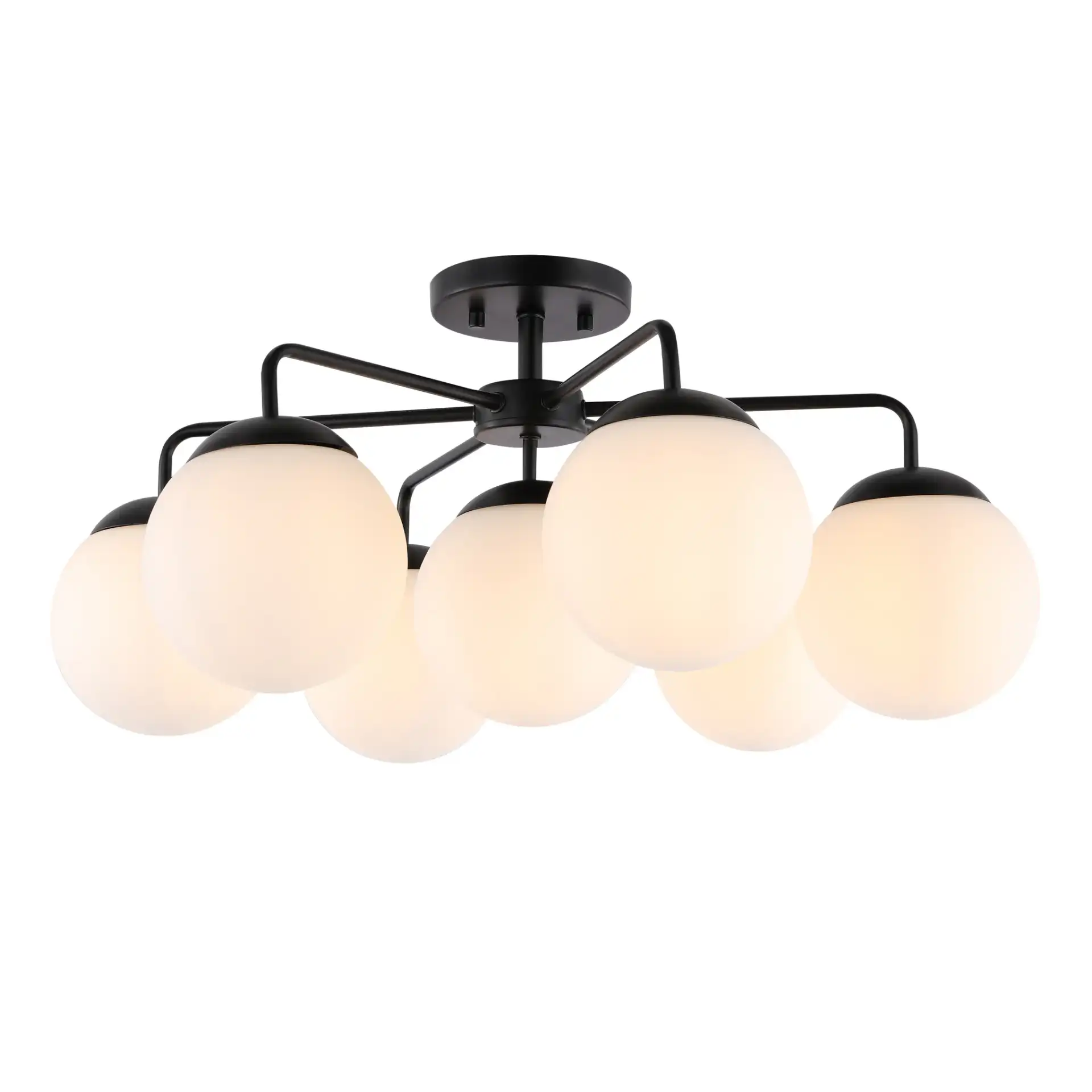 Camdyn Seven-Light Flush Mount in Black