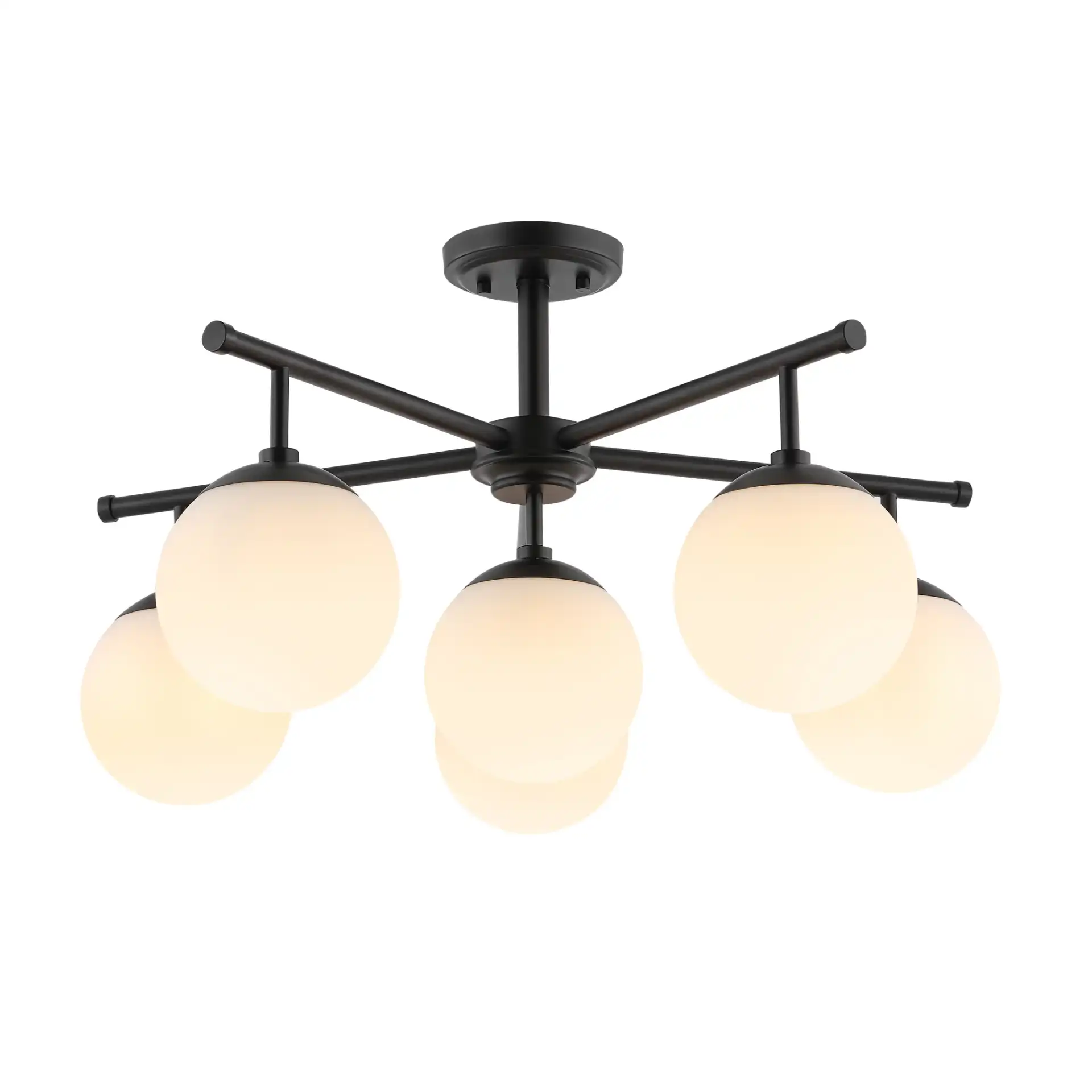 Briette Six-Light Flush Mount in Black