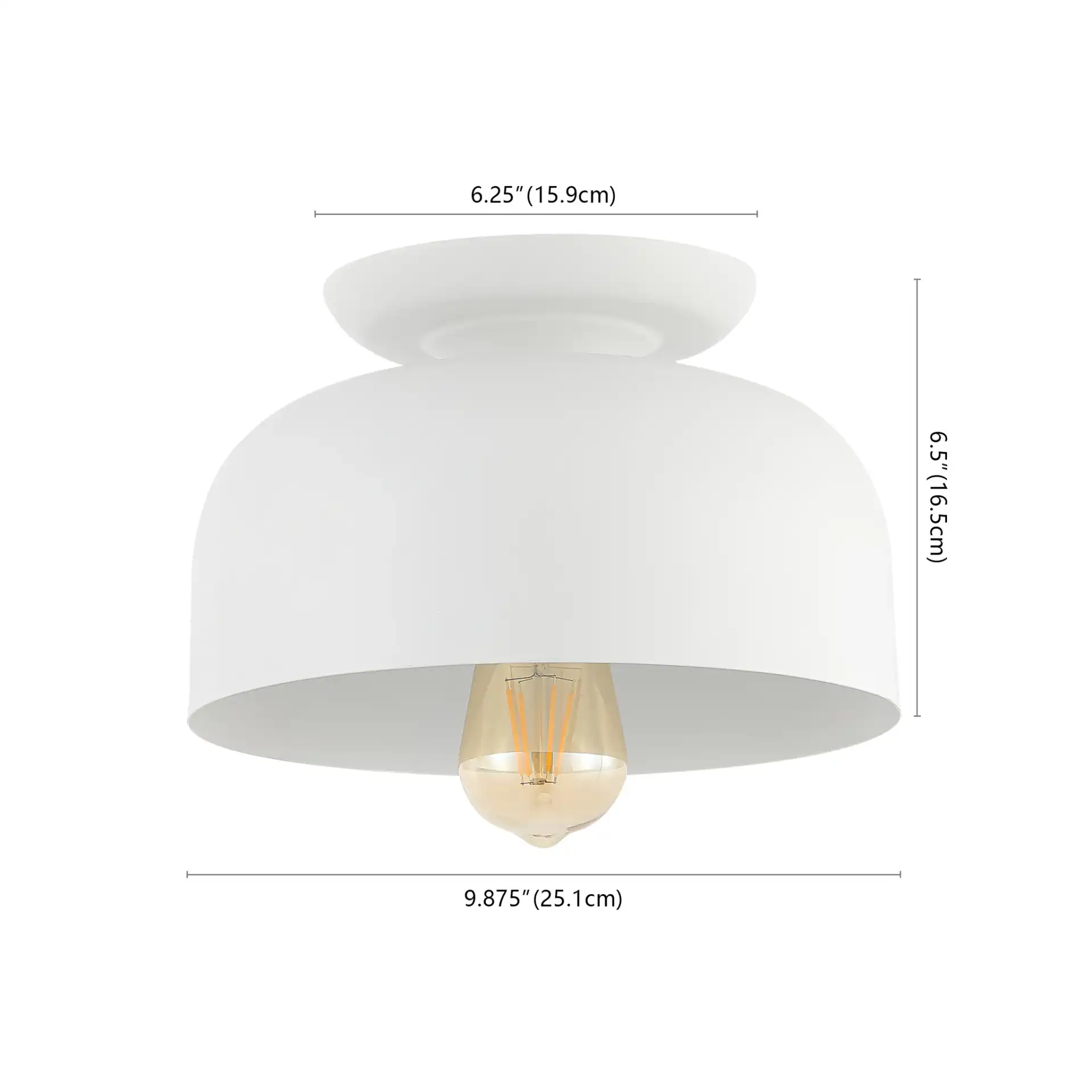 Danica Flush Mount in White, detail view