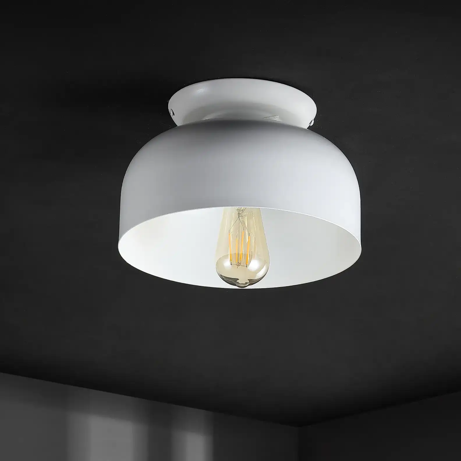 Danica Flush Mount in White, detail view